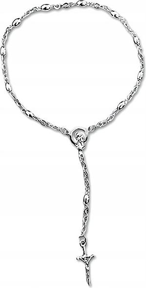 Stříbrný náramek 925 s křížkem růženec závěsný křížek módní v