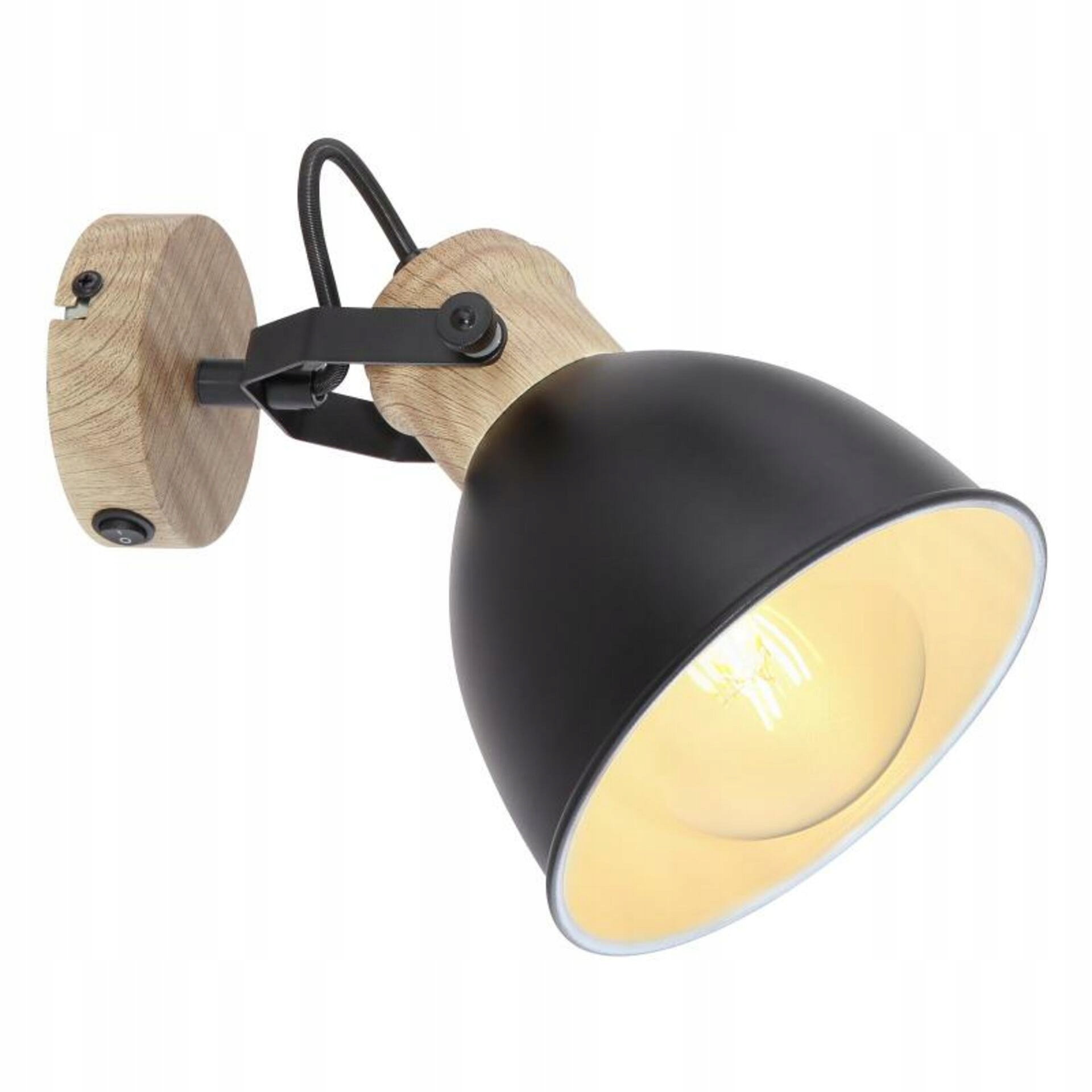 Nástěnné svítidlo Globo Wiho 54018-1S černé/dřevo E27 1x40W