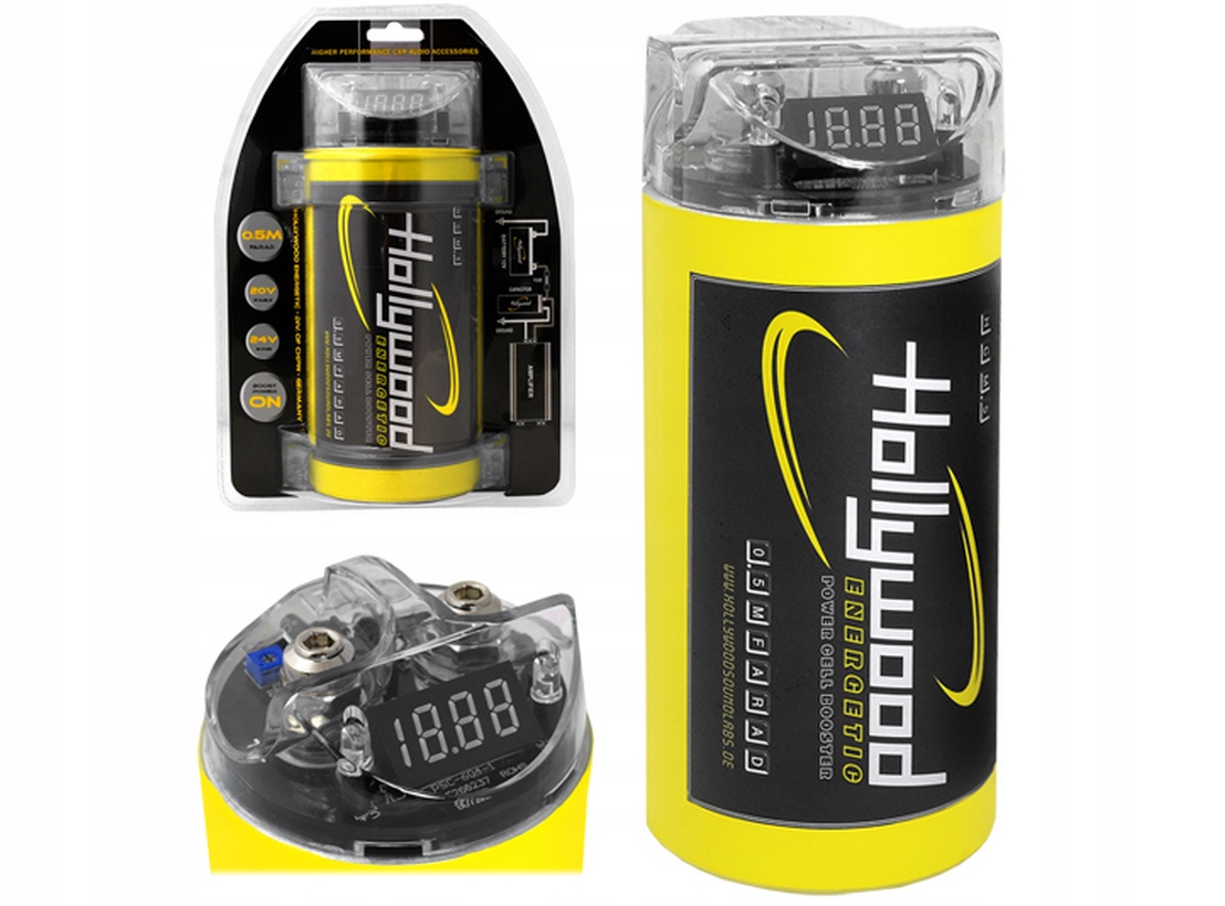 Hollywood HCM-1 Hdtf Kondenzátor Car Audio 1F až 600 W LCD Displej