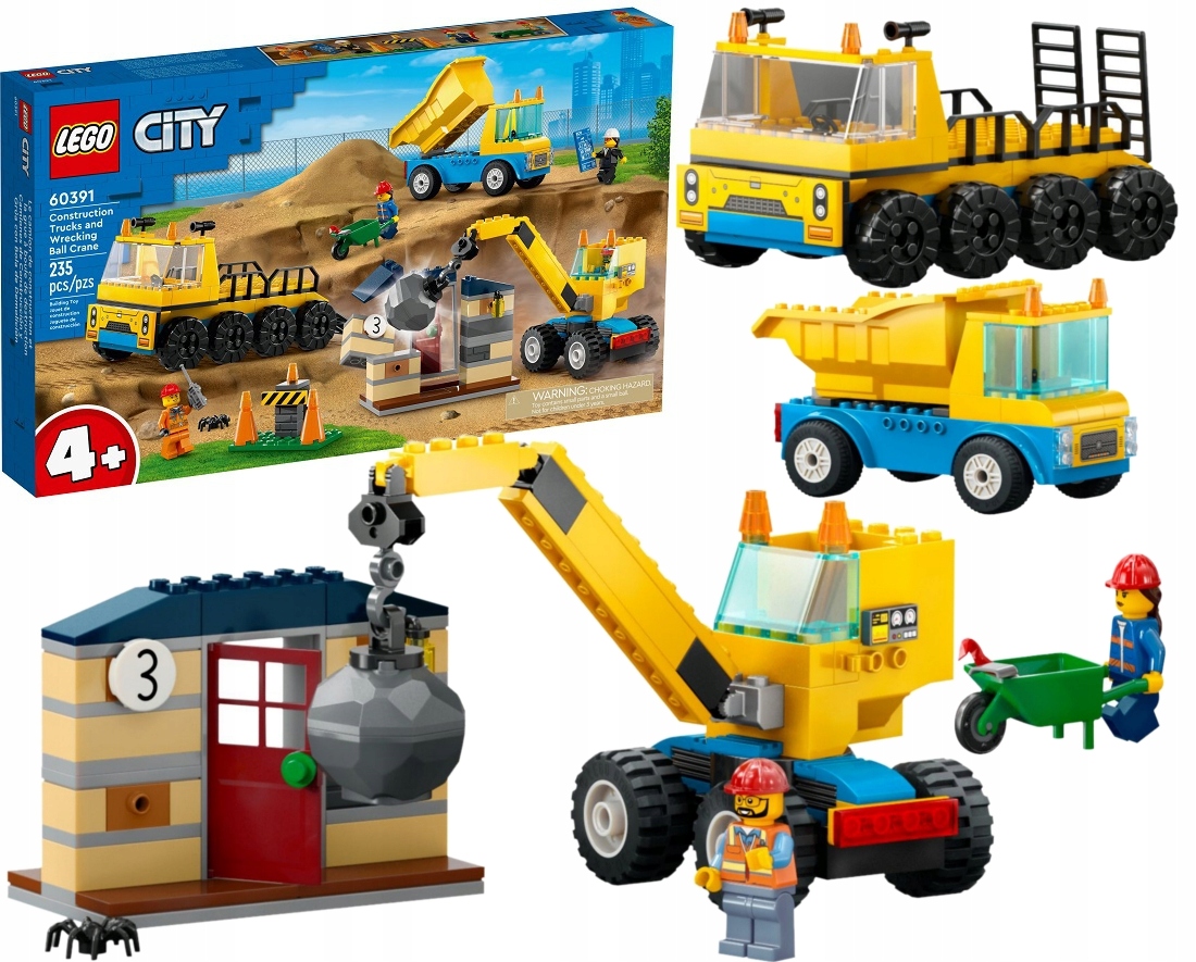 stavebnice Lego City Kamion A Jeřáb S Koulí 60391