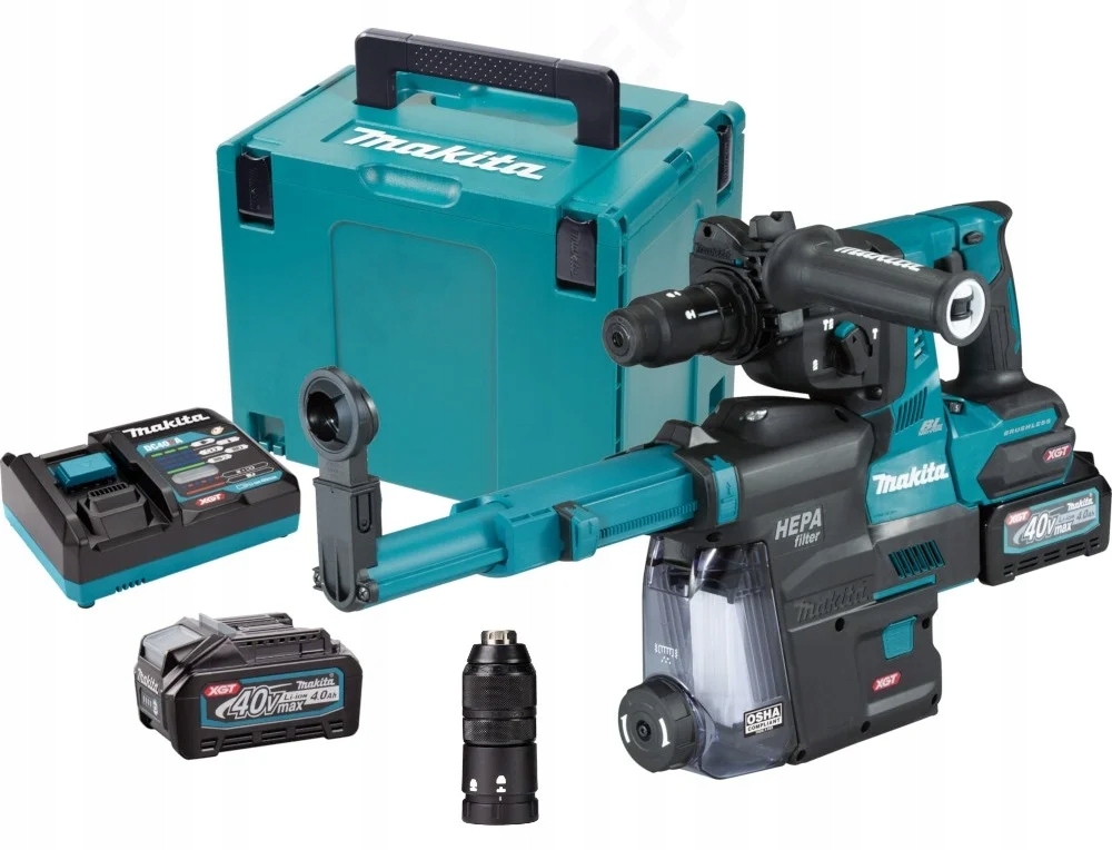 Vrtací a kovací kladivo Sds-plus 2.8J Xgt 40V 2x4.0Ah DX14 Makita HR004GM202