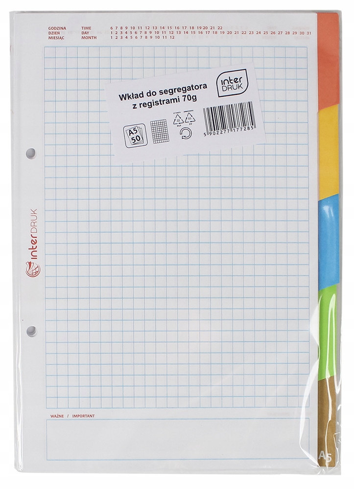 Wkład do segregatora Interdruk 50 kartek A5