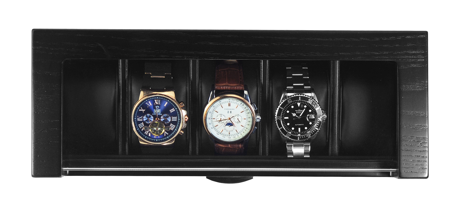 DREWNIANA SZKATUŁKA PUDEŁKO NA 5 ZEGARKI KLASA Kolor czarny