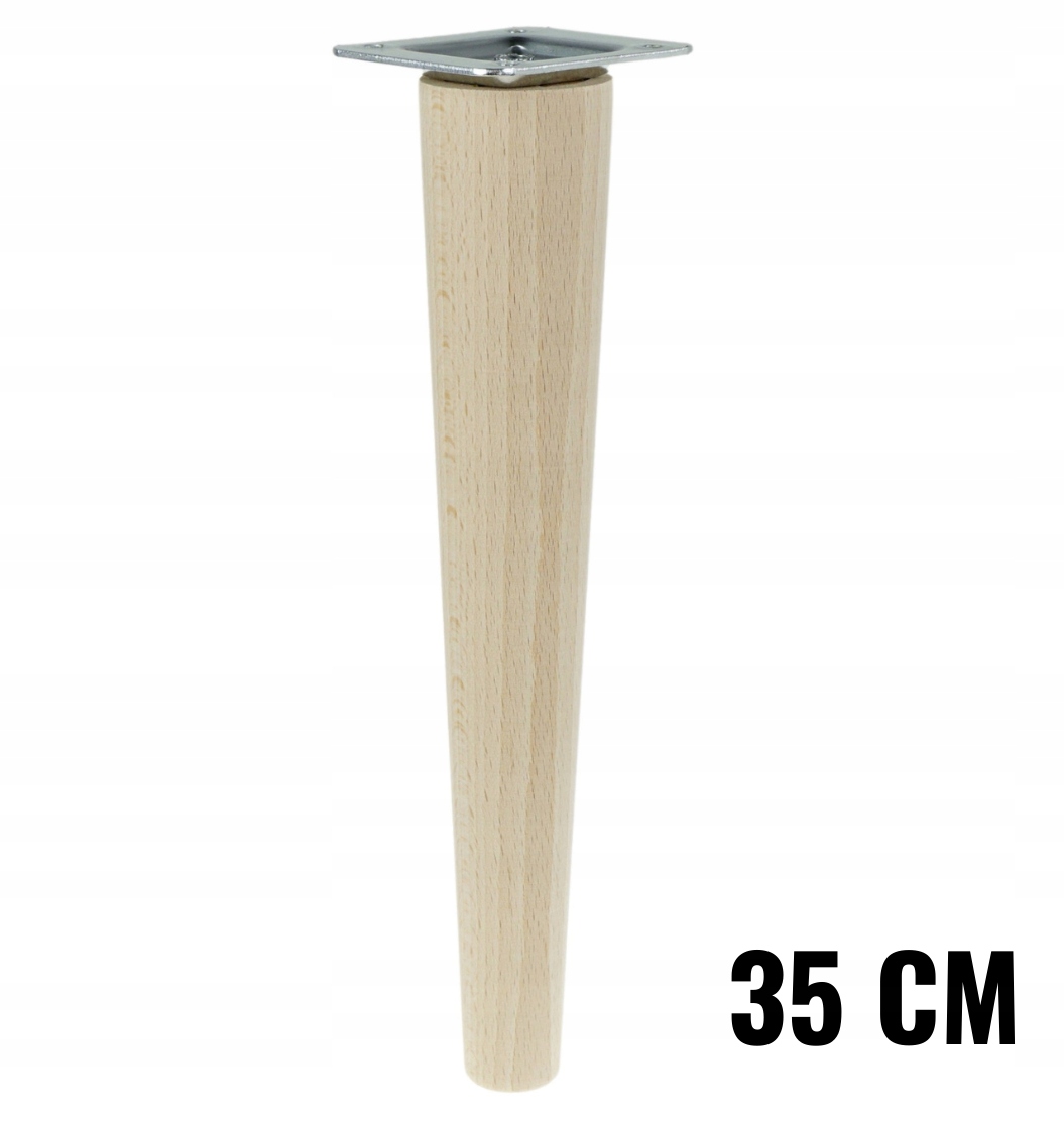

noga drewniana buk stożek 35 cm blacha montażowa