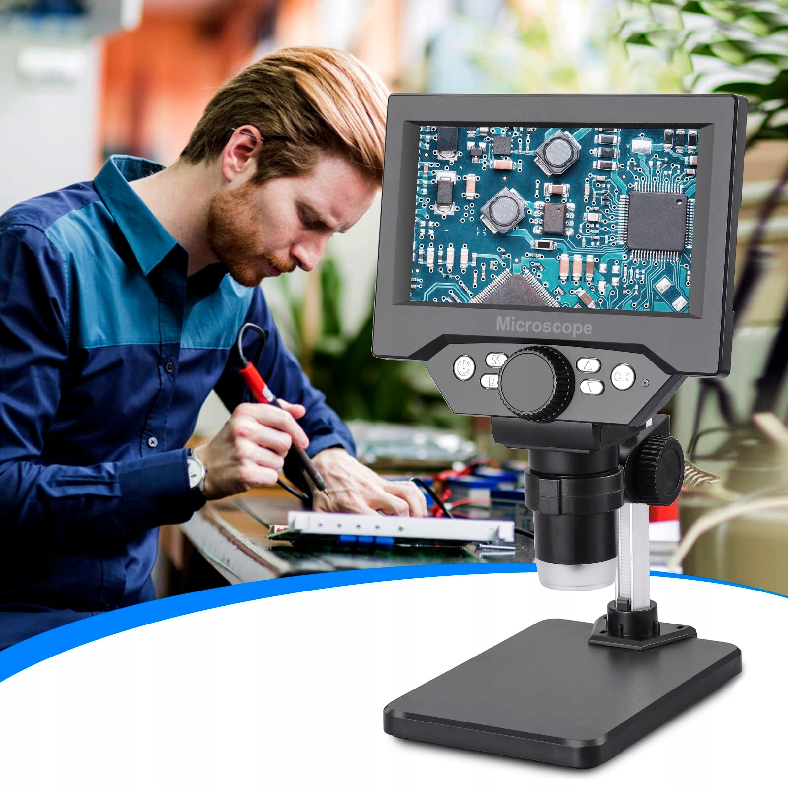 8x Led Zoom 1000x Mikroskop Cyfrowy Usb Do Nauki Ekran LCD Hd 1080P 12MP