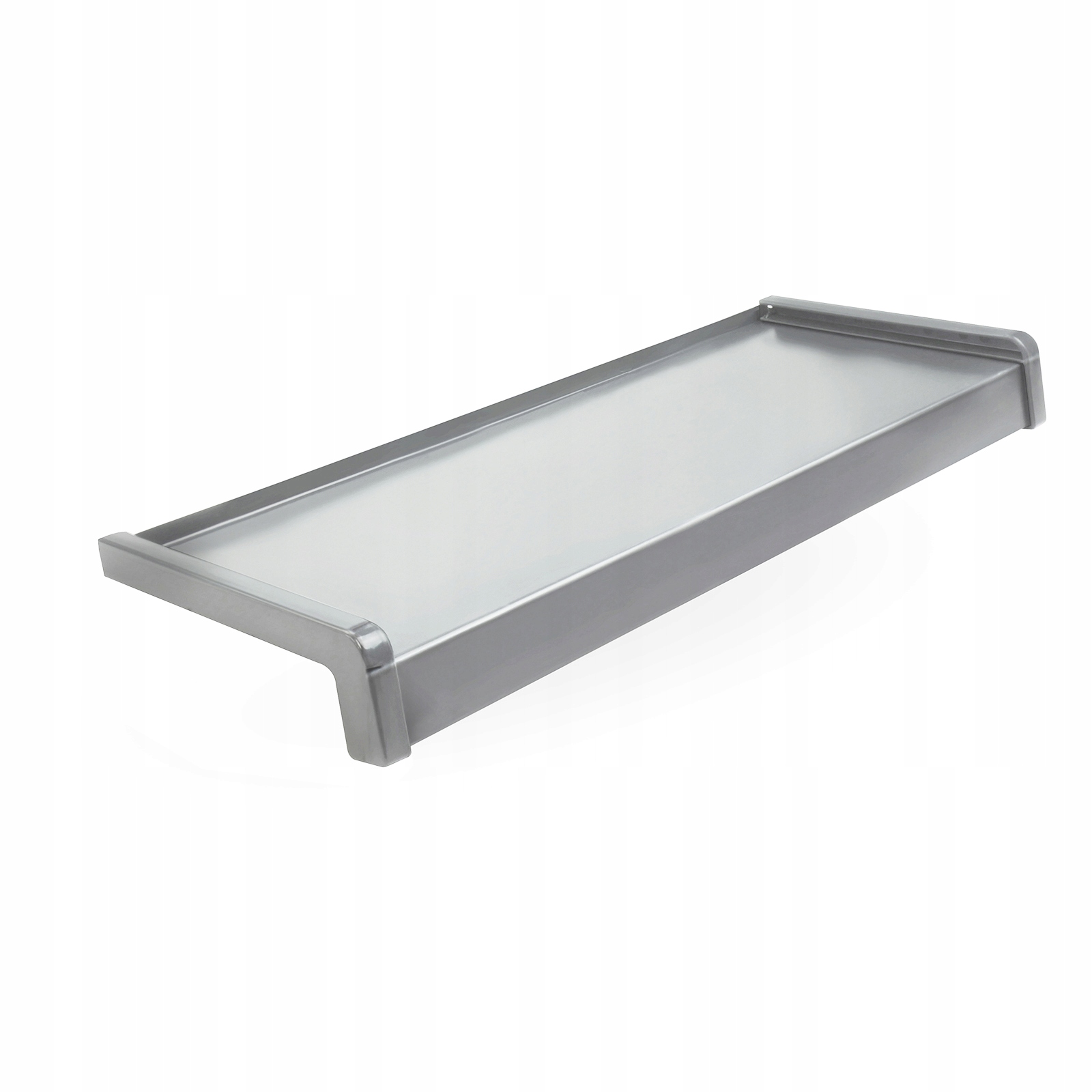 Vnější parapet Ocel Ocelový, Alu krytky šířka 35 cm délka 120 cm Stříbrná