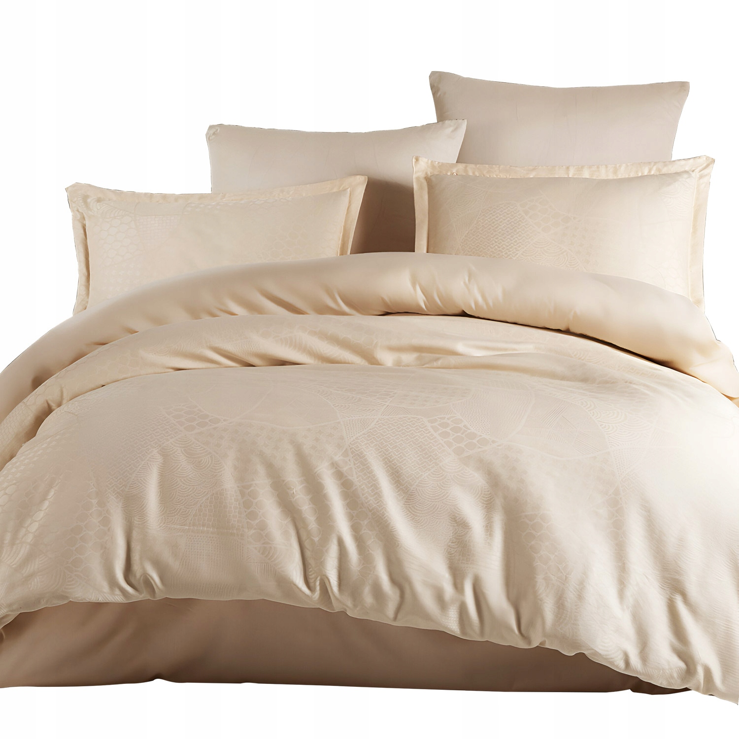 Posteľná Bielizeň bavlnená žakárová saténová Mandarin 160x200 s geometrickým vzorom