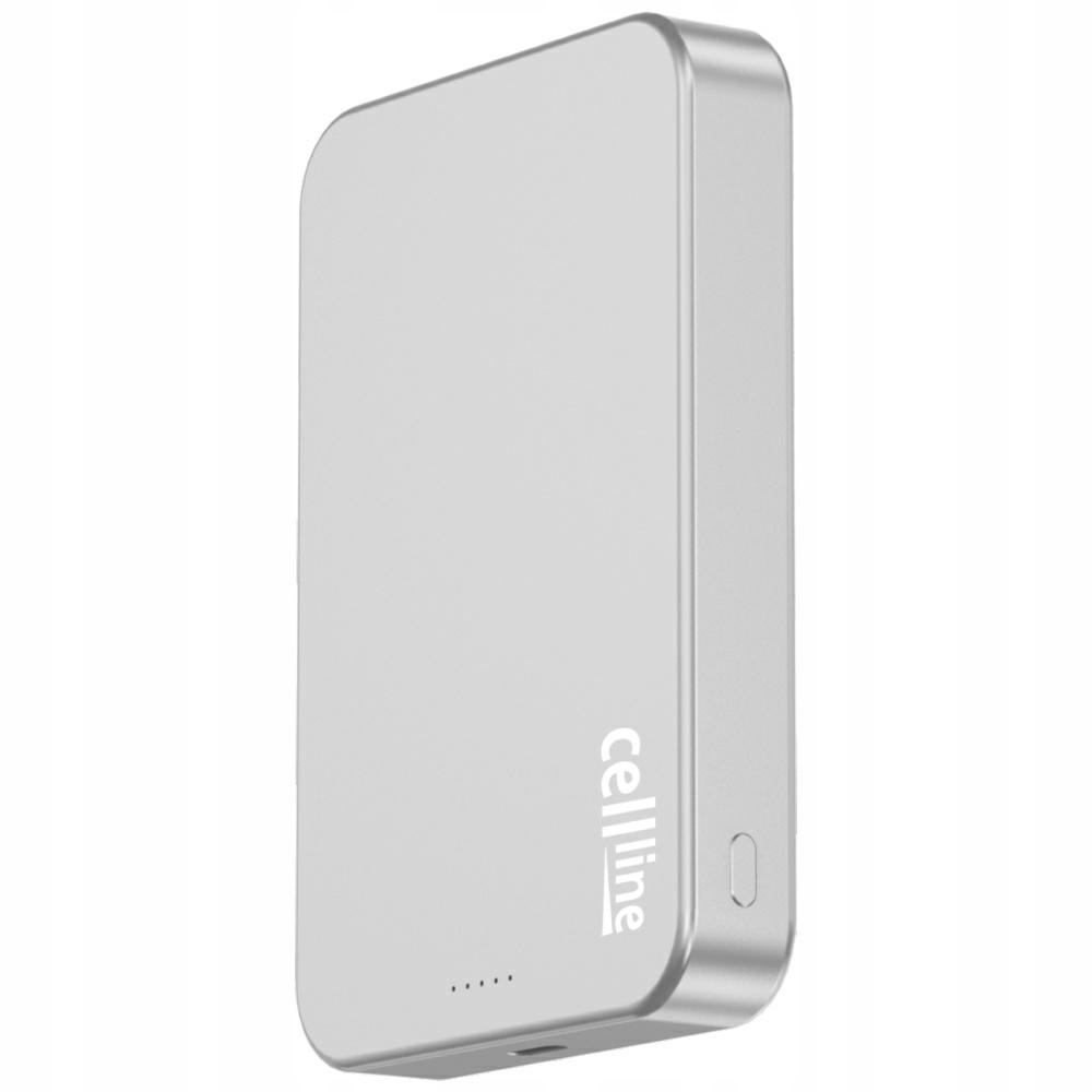 Powerbanka MagSafe 10000mAh Qi2 15W hliníková šedá 2.2A Usb typ C Cellline