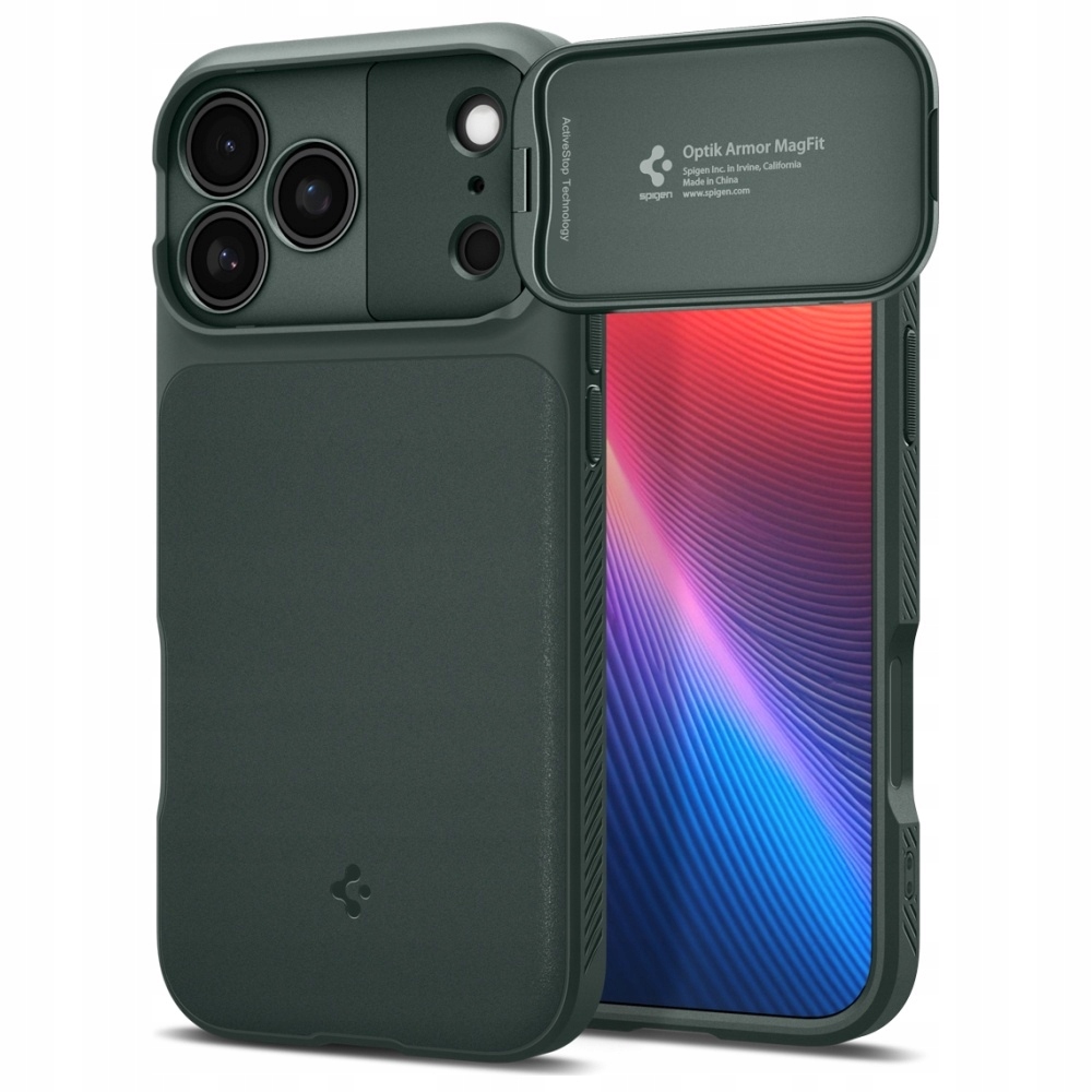 Etui Spigen Optik Armor Mag MagSafe do iPhone 17 Pro zielony