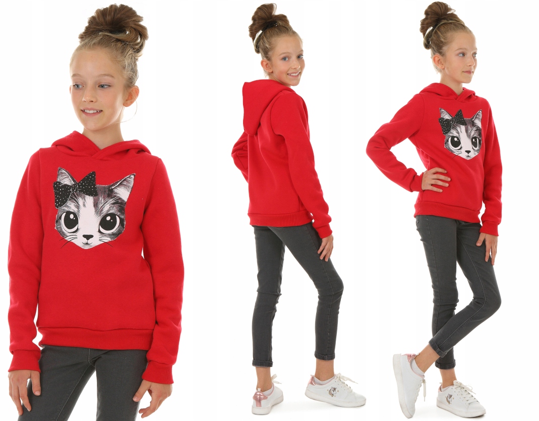 

Bluza z kapturem, Kotek 122 Czerwony