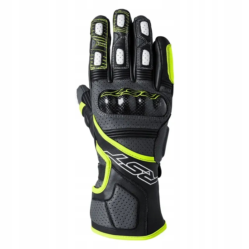 Turistické kožené moto rukavice Rst Fulcrum Ce Fluo Yellow XL
