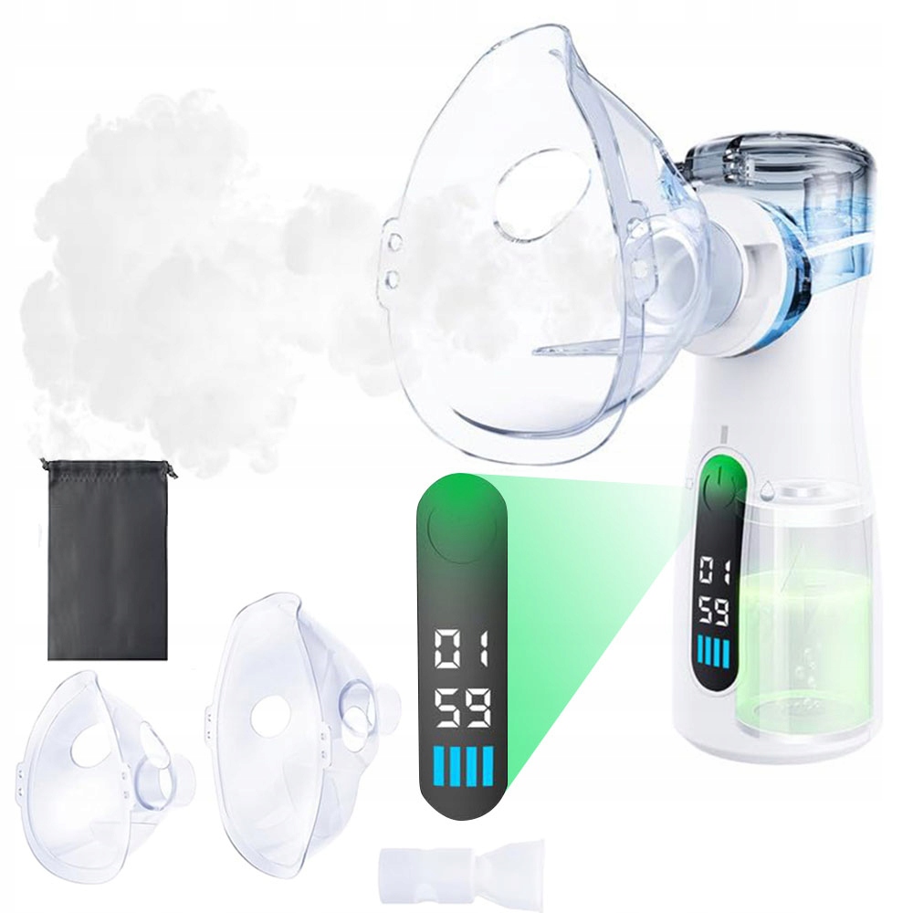 Inhalator Przenośny Nebulizator Siateczkowy Dla Dzieci I Dorosłych Cichy