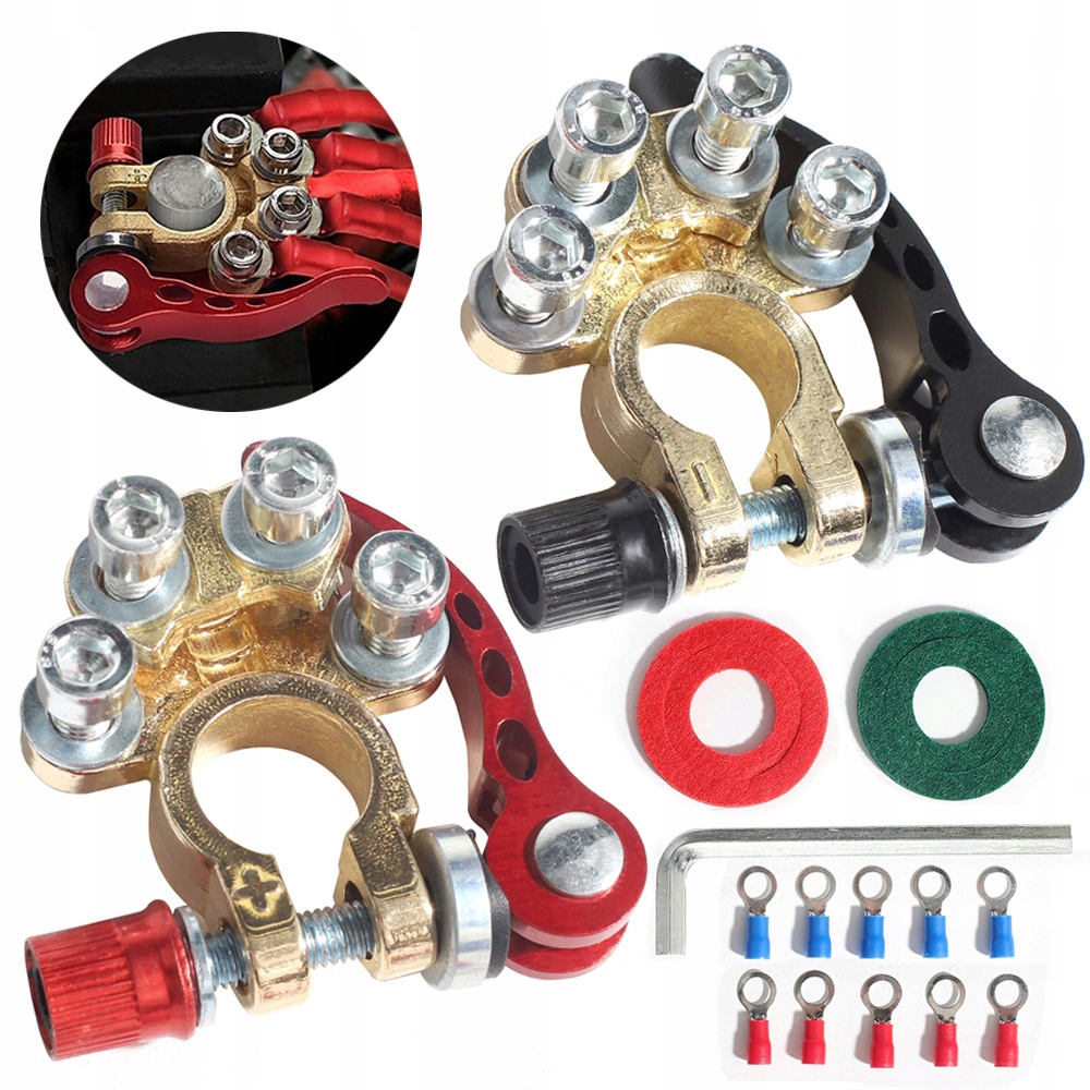 KLEMY DO AKUMULATORA ZACISKI UNIWERSALNE 2SZT zacisków złącza terminal