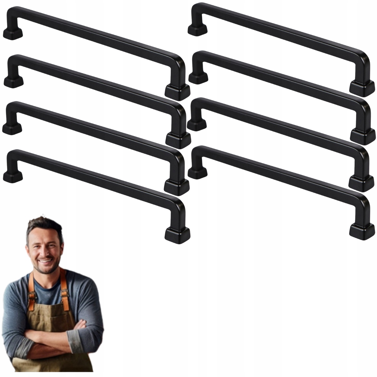 Nábytkový držiak do skrinky Zásuvky Tulia 160 mm čierny mat 8ks