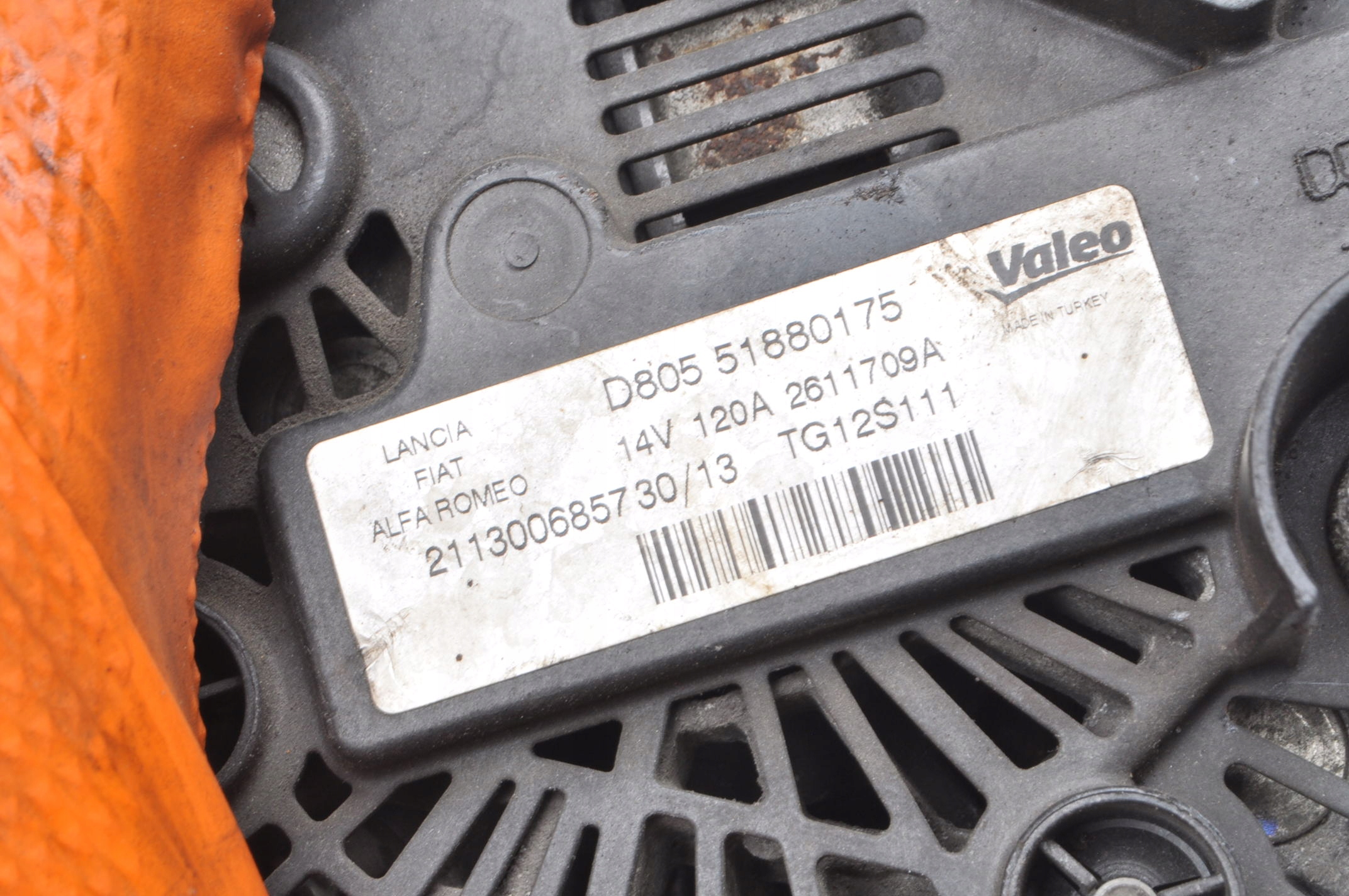 FIORINO BIPPER NEMO FIAT 500L 1.3 D ALTERNATOR 51880175 120A Numer katalogowy części 51880175