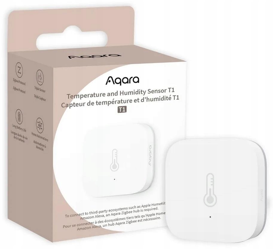 BATERYJNY CZUJNIK TEMPERATURY WILGOTNOŚCI Aqara T1 ZigBee 3.0 Apple HomeKit Kod producenta TH-S02D