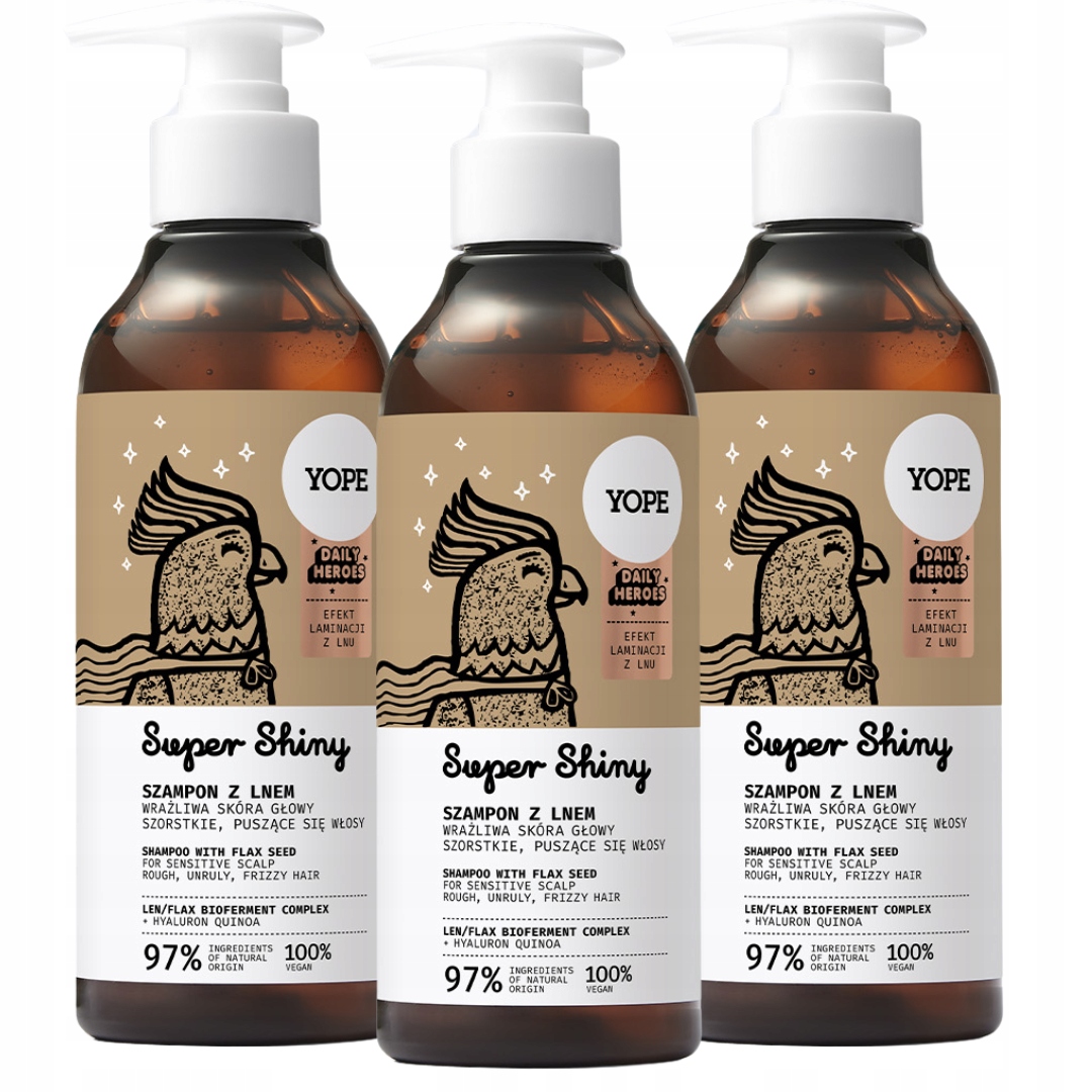 Yope Shiny Vyhlazující Šampon na vlasy 300 ml x3