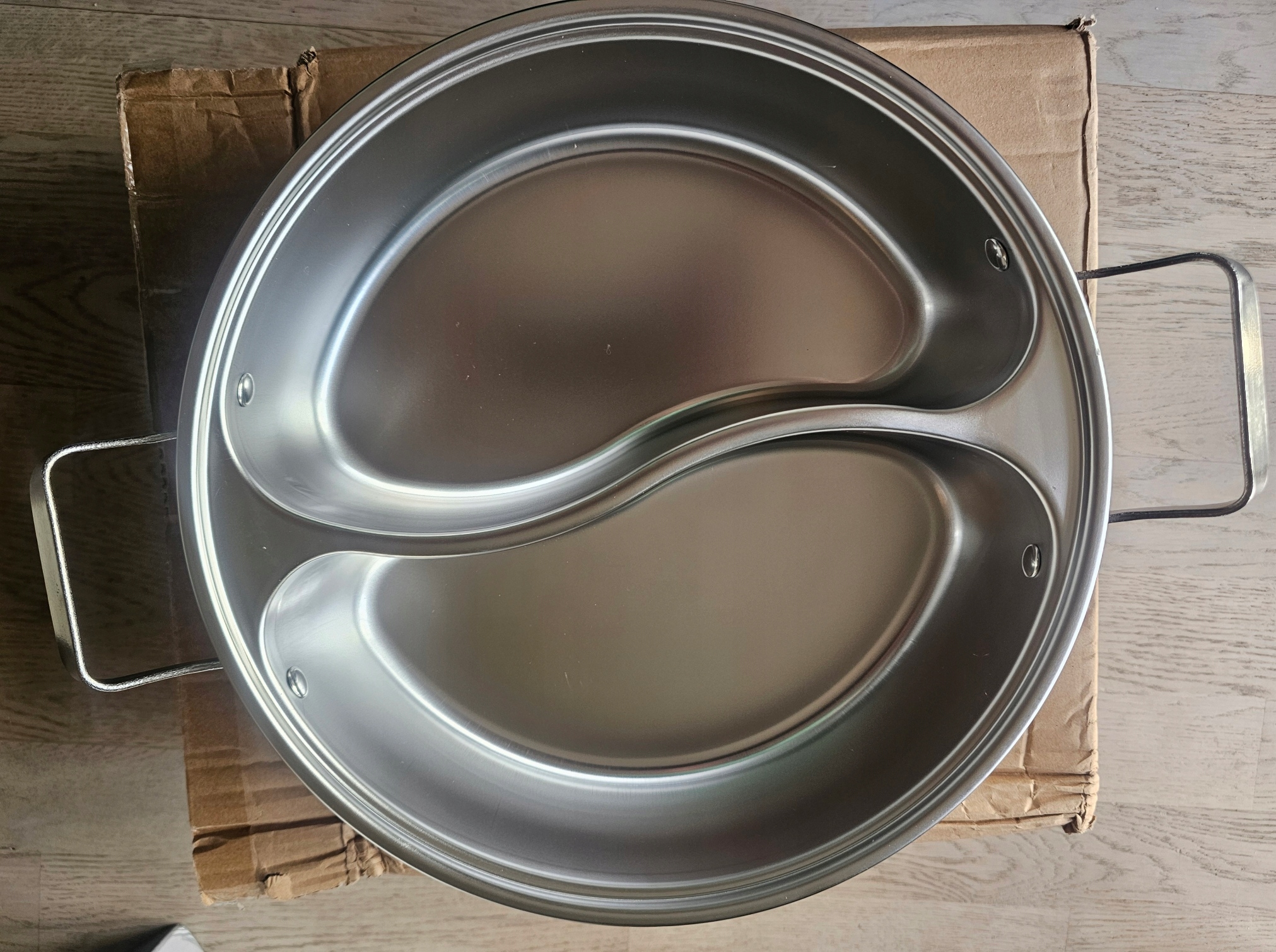 hrnec Čínský Hrnec Fondue Hot Pot Dělený Průměr 32 cm Nerezová Ocel