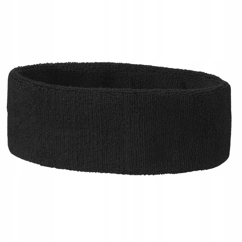 Frotka - Elastyczna opaska na głowę z froty CZARNA