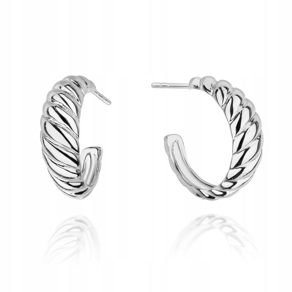 Stříbrné Náušnice ryzost 925 Kolečka Kroucená Na Tyčinku