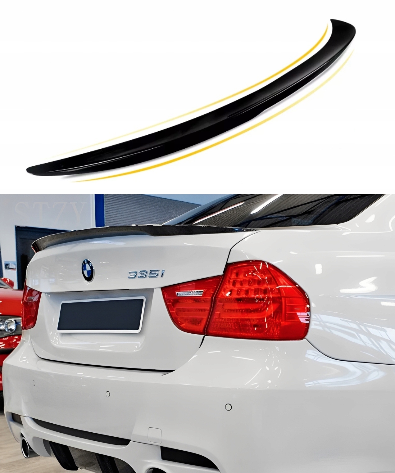Bmw E90 2005-2012 Spoiler Mp Zadní Klapky Zavazadlového Prostoru Letka Spoiler Černá