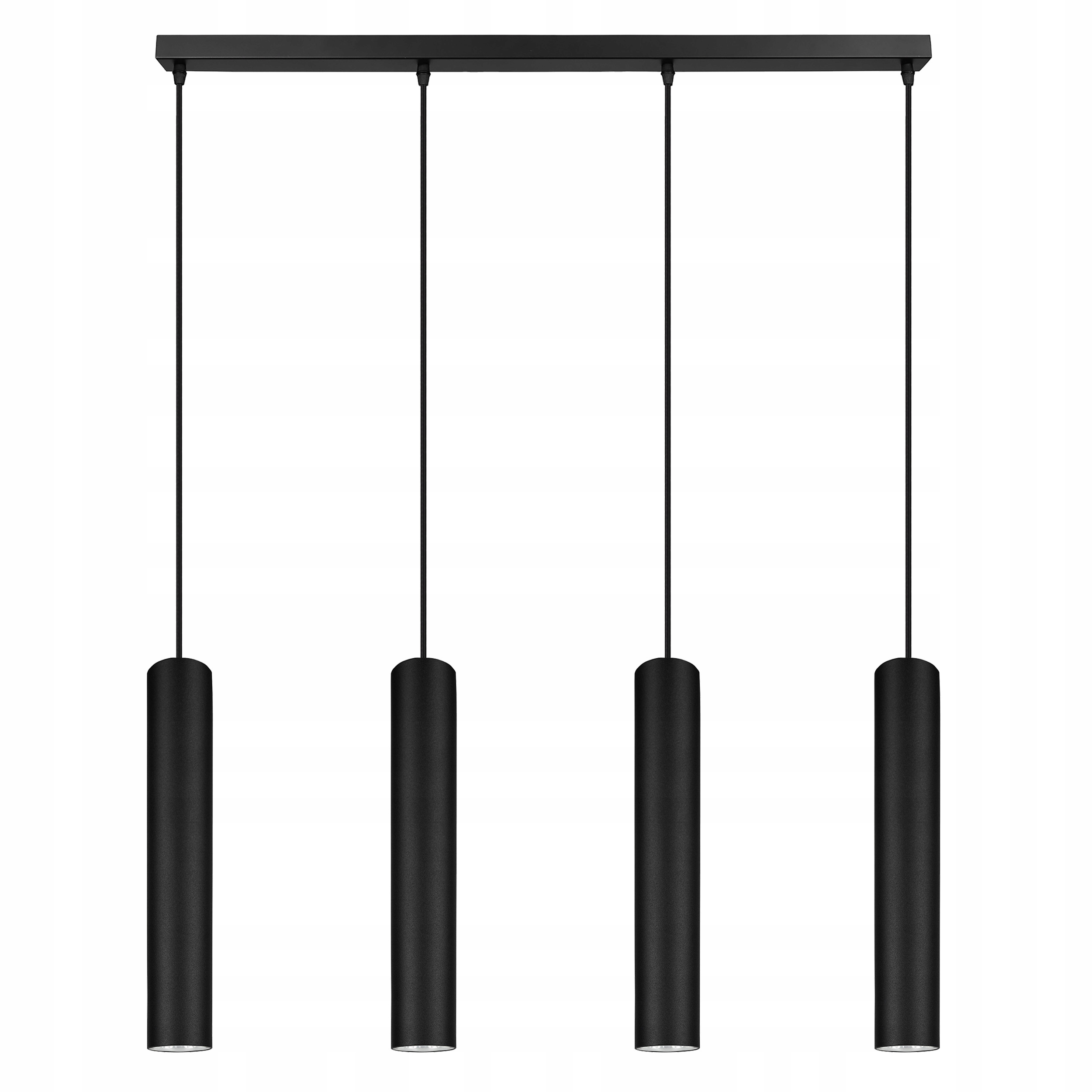 Lampa Sufitowa Wisząca Żyrandol Plafon Tuba Tuby metalowa Czarna Led GU10