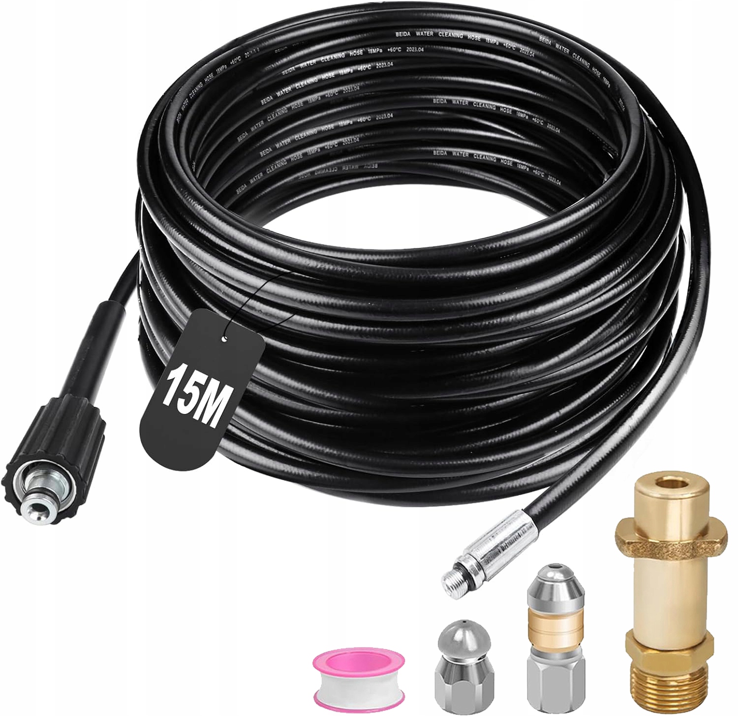 Sada na čištění trubek Premium, Pro Kacrher K2 K3 K4 K5 K6 K7 15 m, černá