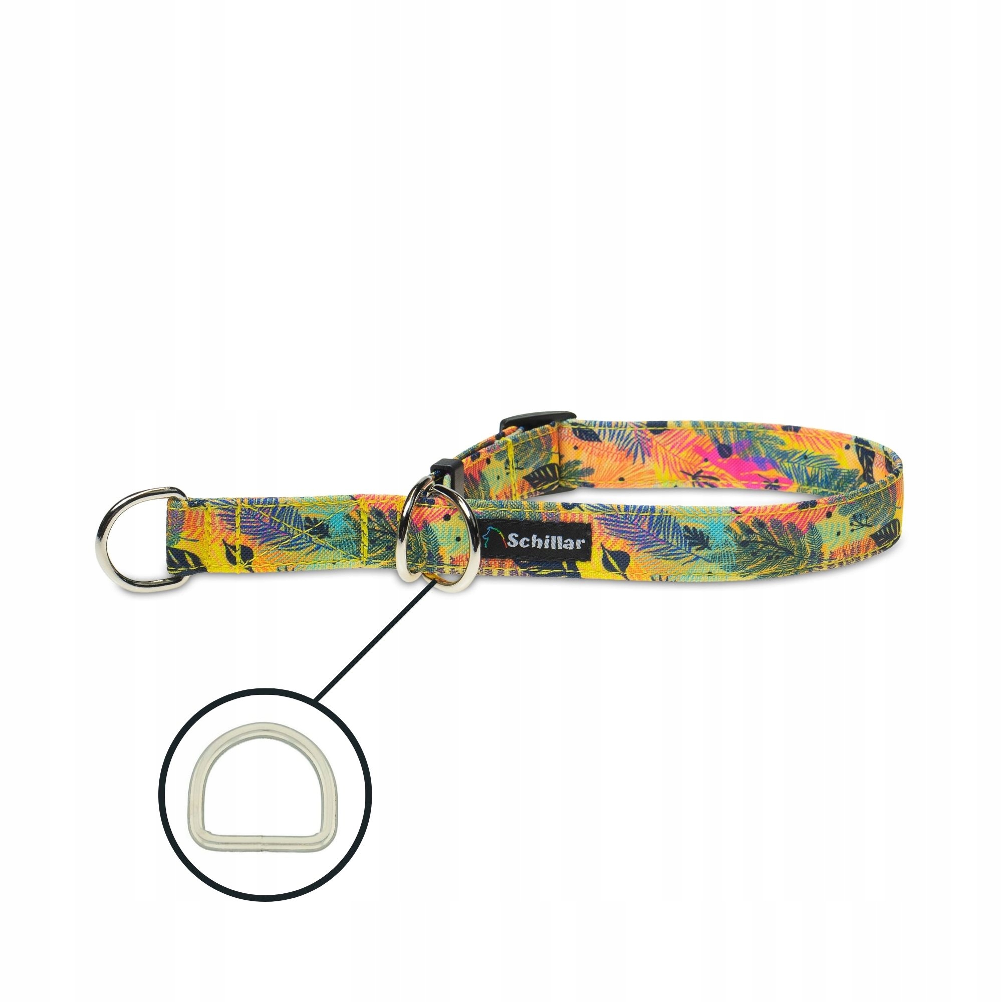 Levně Polostahovací obojek pro velkého psa žlutý barevný vítr L XL 40-60cm