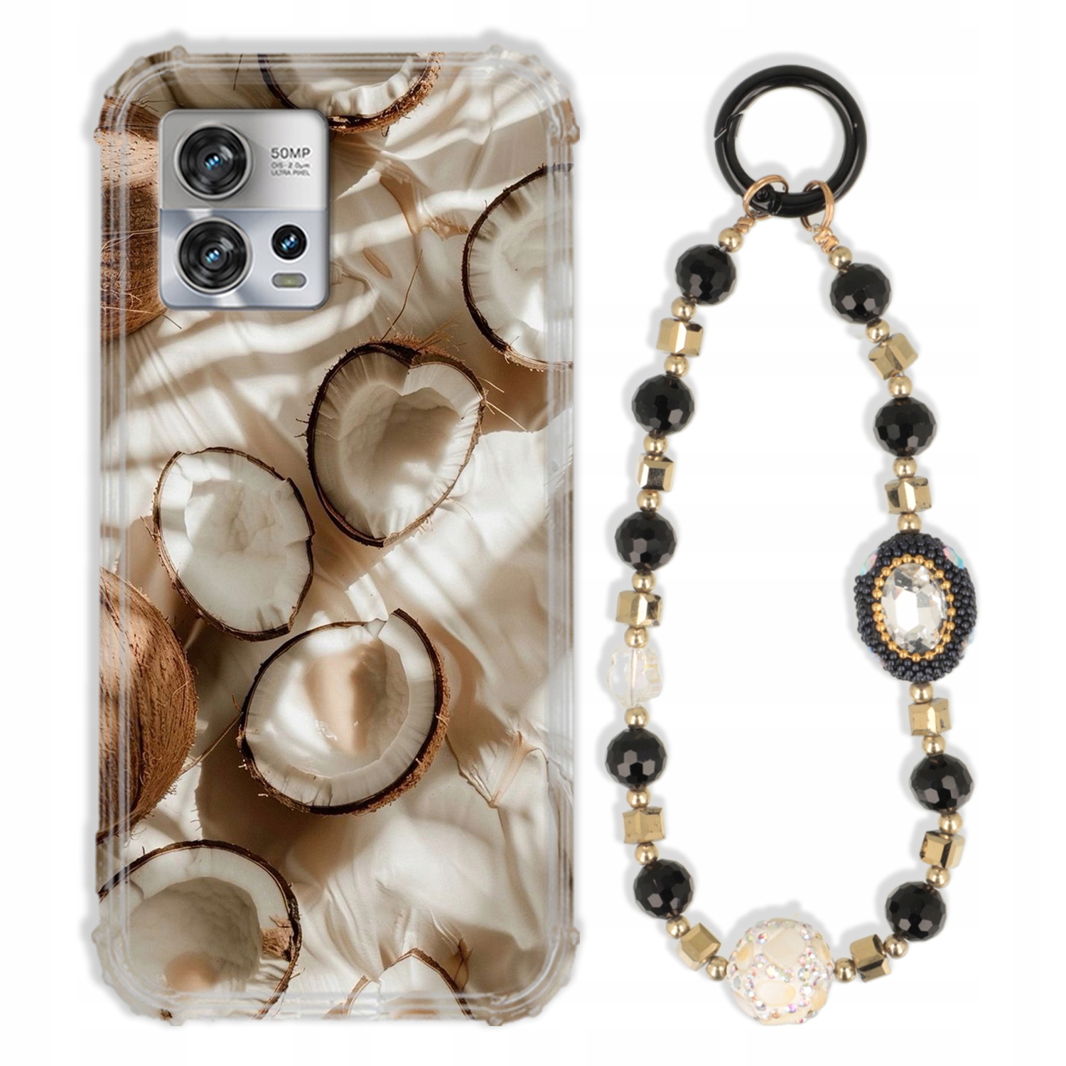 Puzdro Pre Motorola Edge S30 Pro 5G Antishock Zirkóny Čierno Zlaté|pevné|