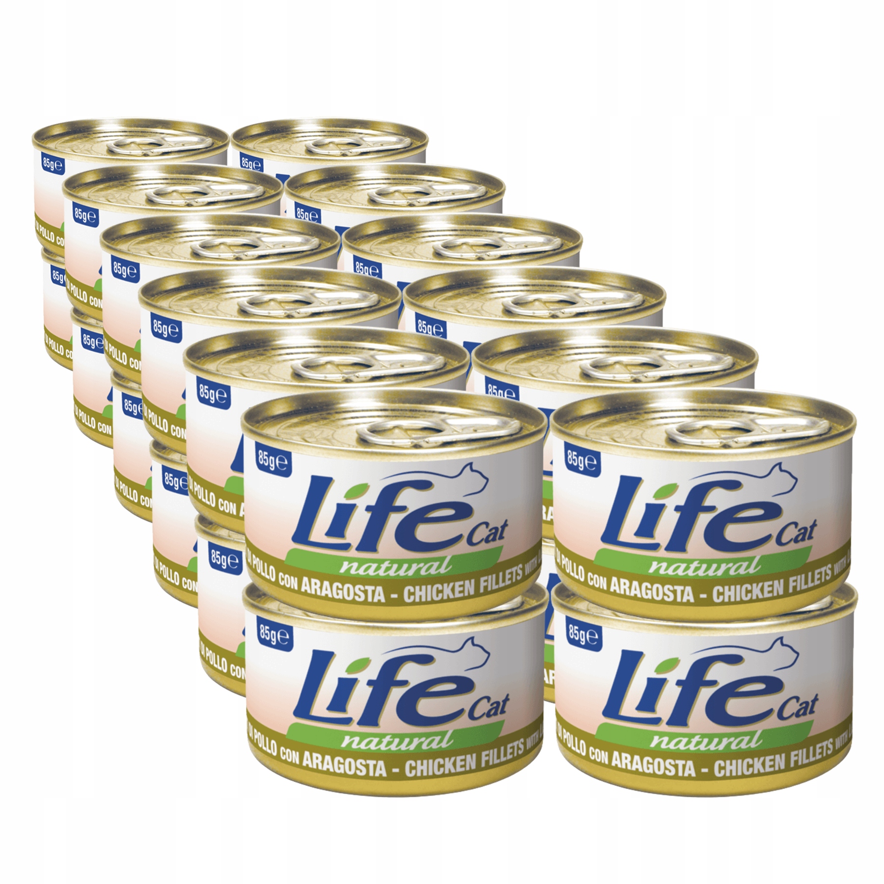 Life Cat Natural Krmivo pro kočky konzerva Set 24x85g Kuře humr