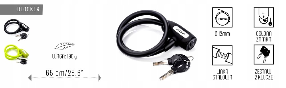 Zapięcie rowerowe Meteor Blocker Rodzaj linka