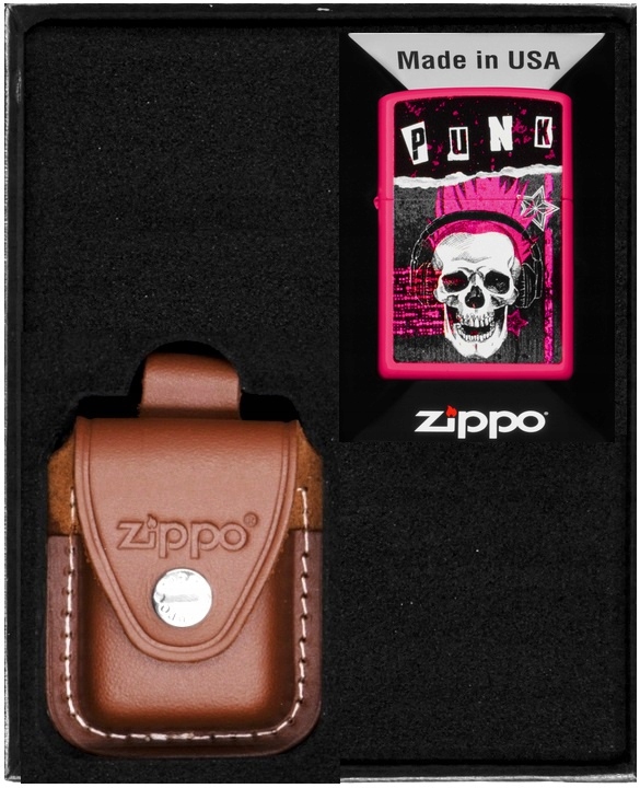 Sada Zippo Zapalovač Punk Skull Design Dárková No2