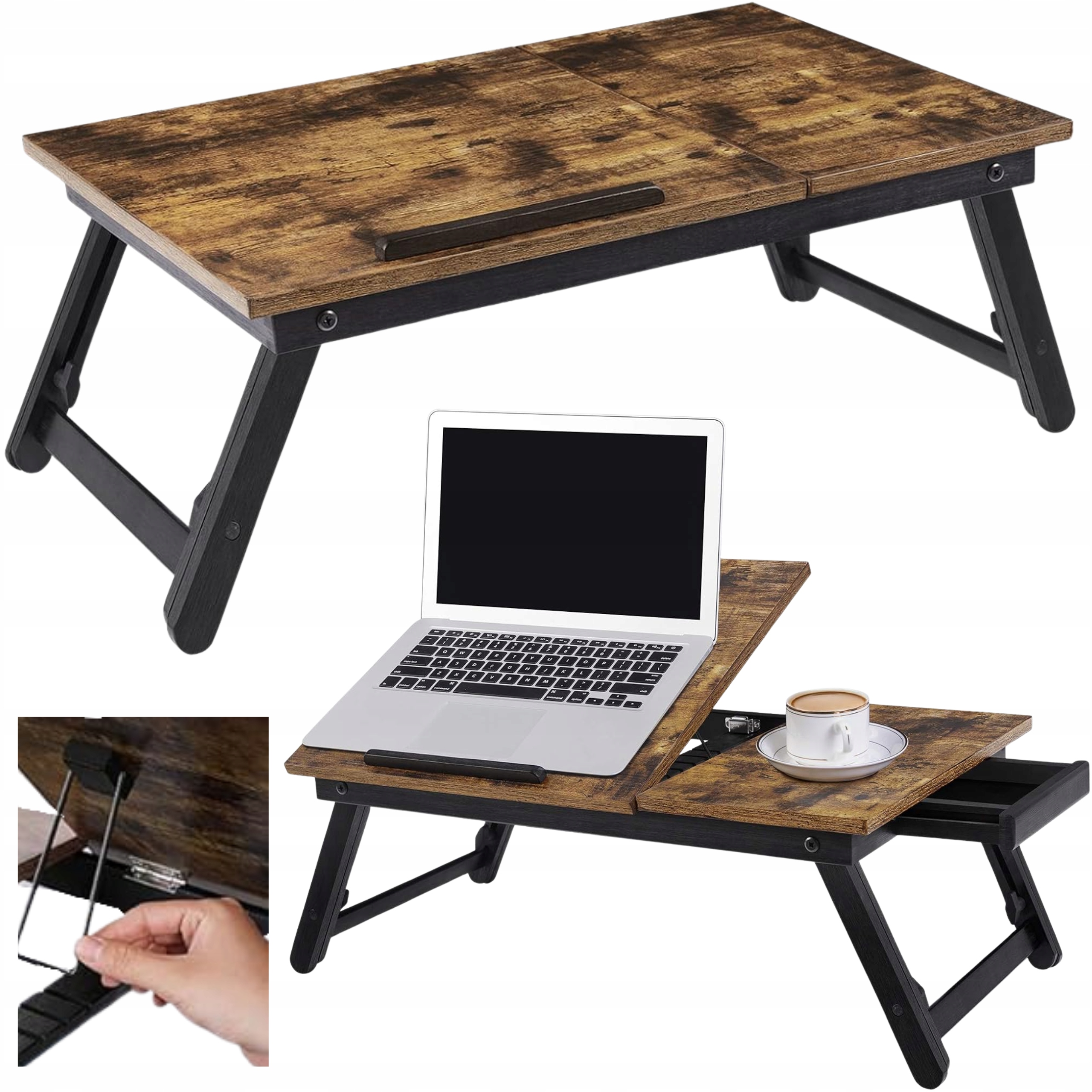 Stojak Podstawka pod Laptopa Stolik Śniadaniowy do Łóżka Regulowany 15,6“