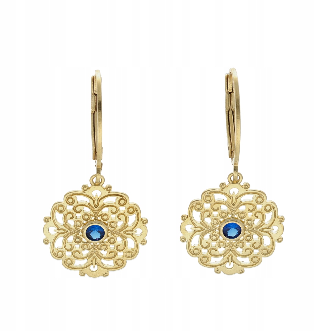 Náušnice s prolamovaným stříbro pozlaceným prvkem