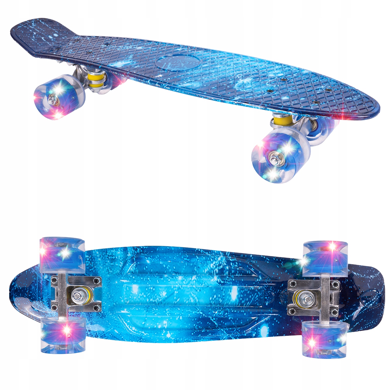 FISZA SKATEBOARD PRO DĚTI, SVÍTICÍ LED DRIFT KOLEČKA DÉLKA 56CM, SOLID GALAXY Kód výrobce 110911