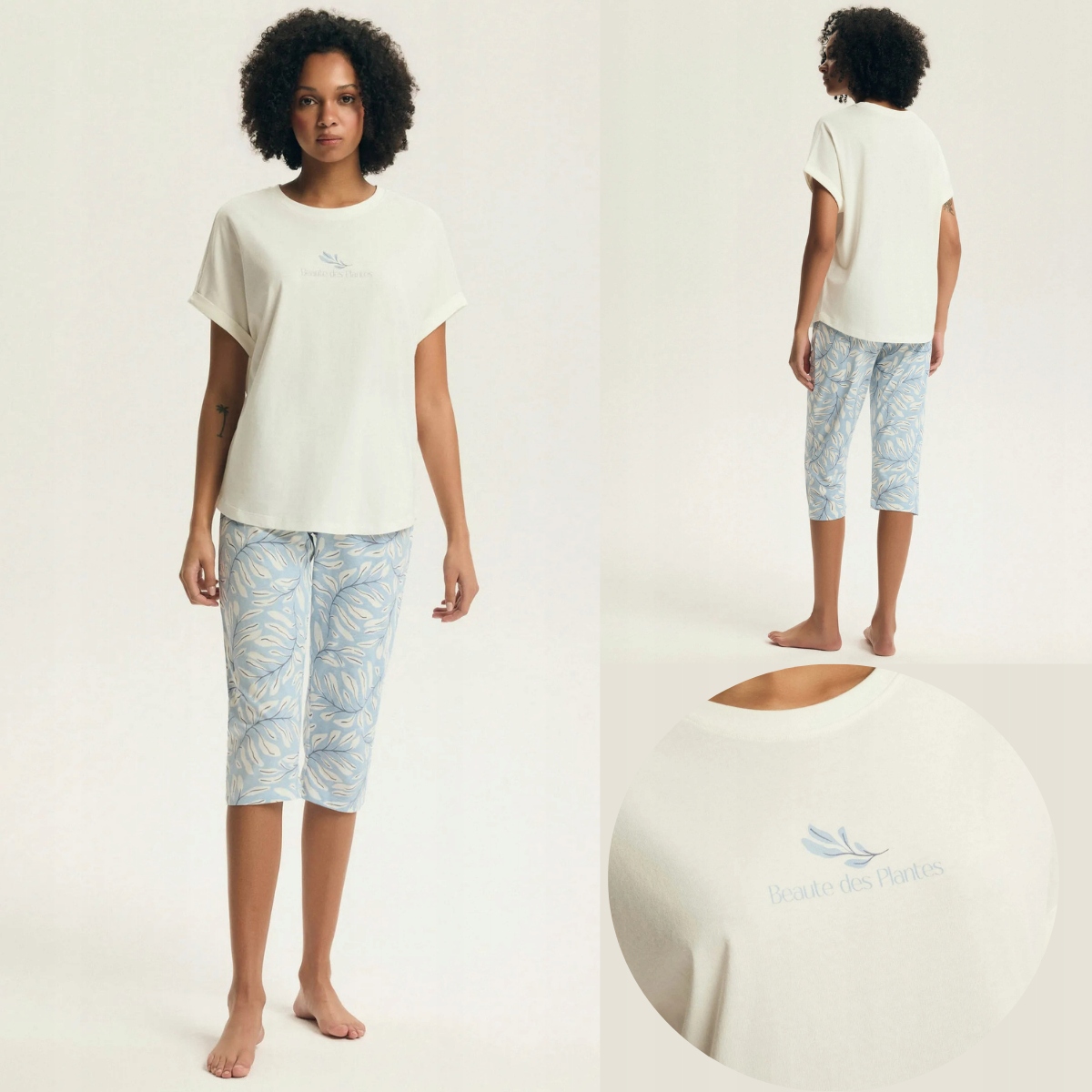 Dámské bavlněné pyžamo, tričko, 3/4 kalhoty Henderson Estes 44484 XL