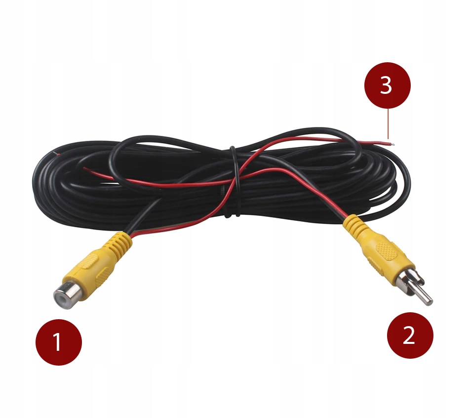 PRZEWÓD DO KAMERY COFANIA KABEL 15m CINCH RCA M-D Model Kabel 15m RCA M-D