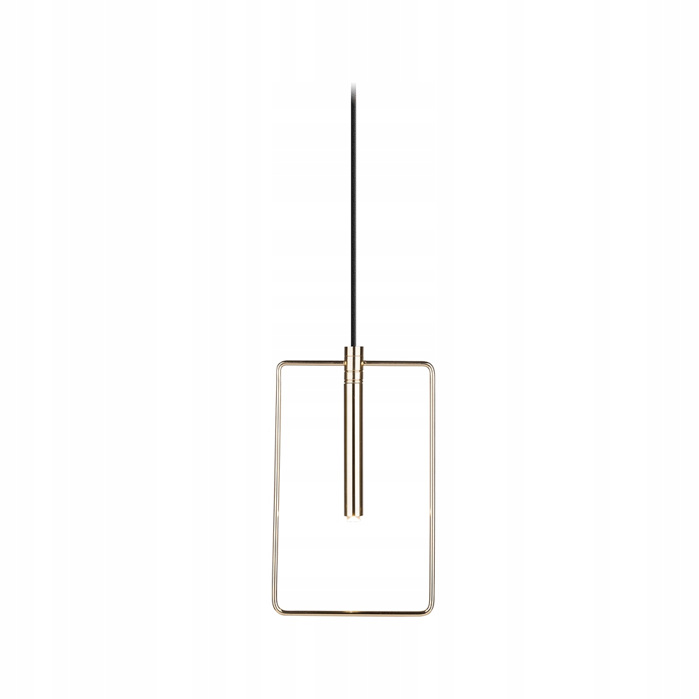 Minimalistická, obdĺžniková, moderná mosadzná závesná lampa 29 cm Amplex