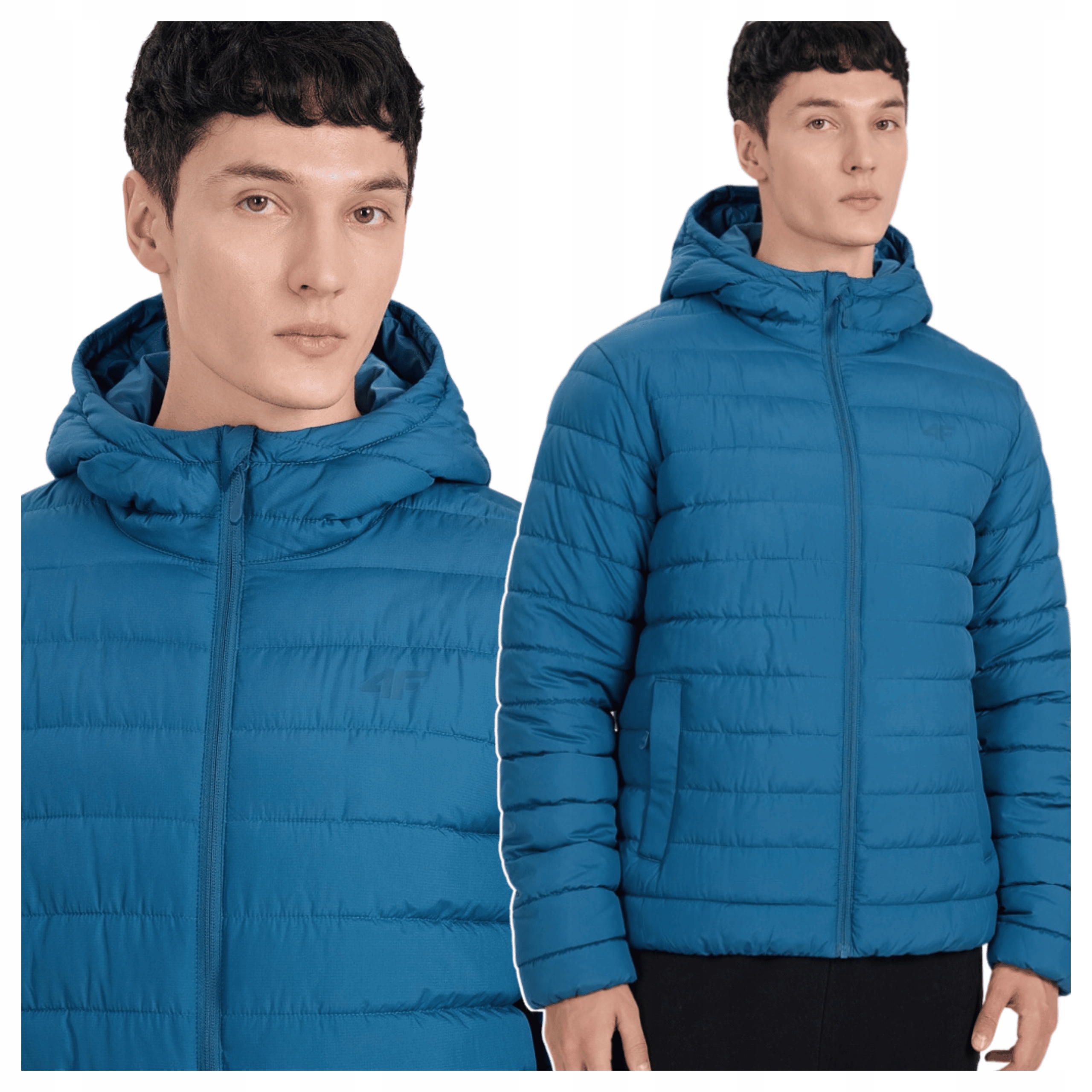 4F Pánská Zimní Péřová Bunda Ripstop S Kapucí Lehká, Hydrofobní