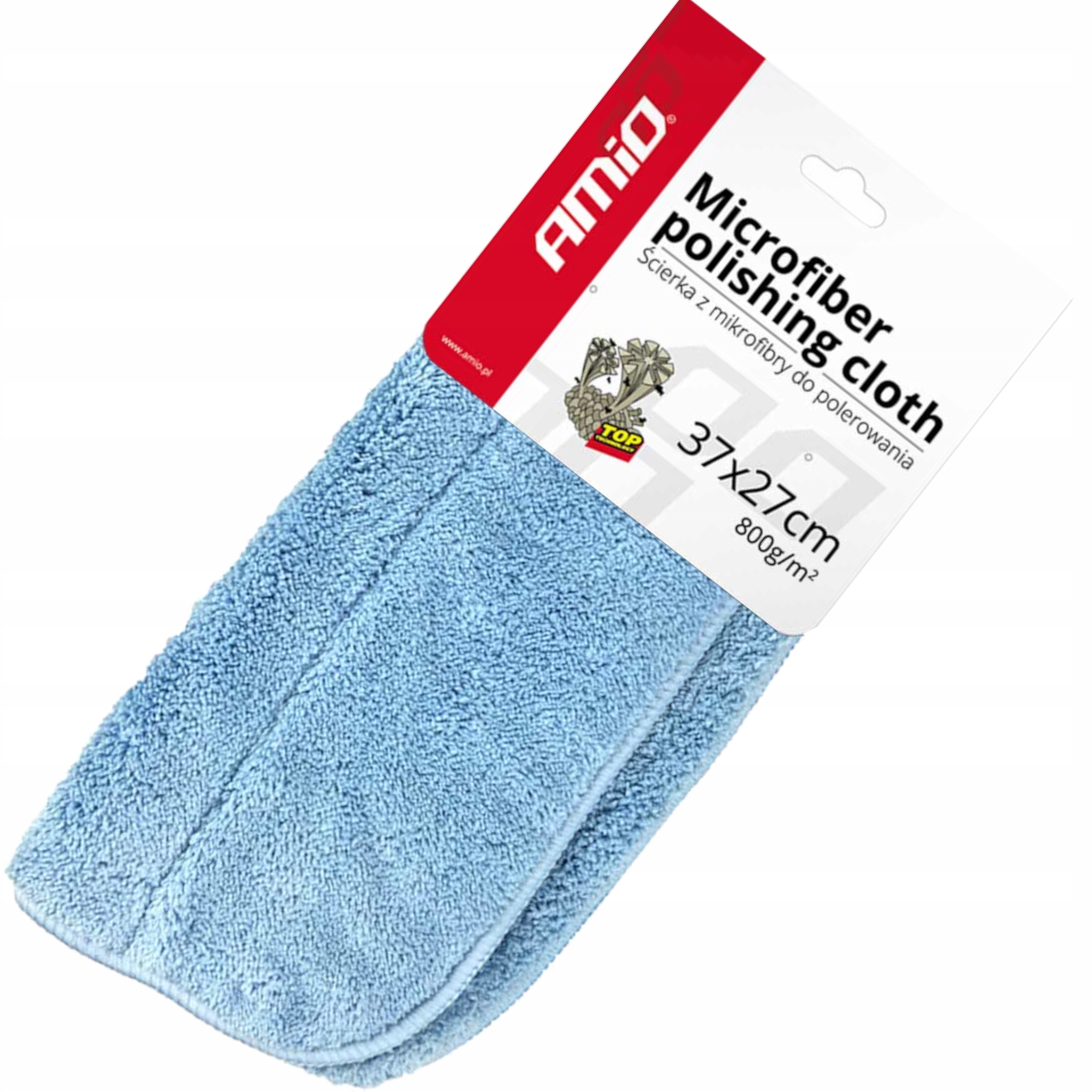 Ściereczka ręcznik do polerowania samochodu z mikrofibry 37x27 AMIO-01620