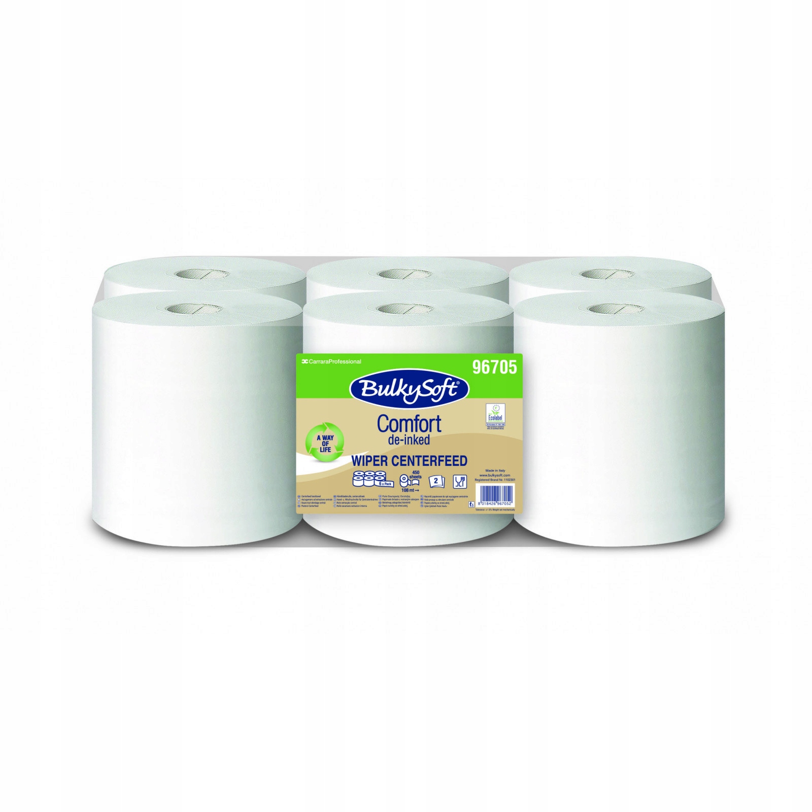 Levně Papírový Ručník Pro Centrální Dávkování MIDI Comfort 2W Bílý 108 M 6 Rolí