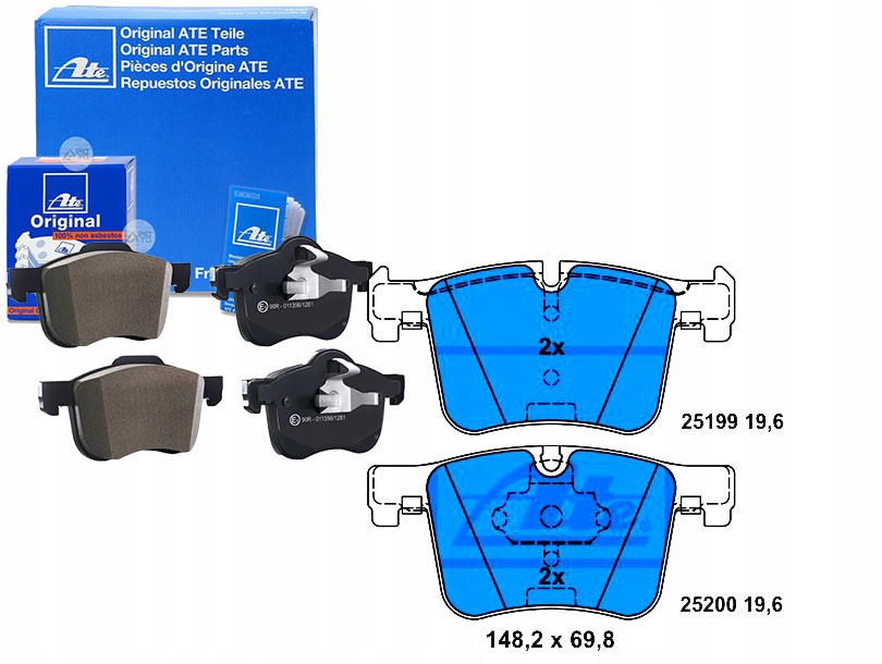 ATE13.0460-3857.2 Hamové Kostky Bmw Přední 1/2/3/4/X3 Asistent řidiče #33