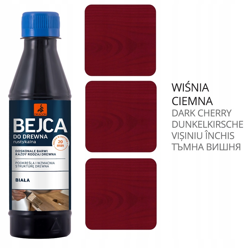 

Bejca Do Drewna Rustykalna Dragon 200ml Wiśnia Cie