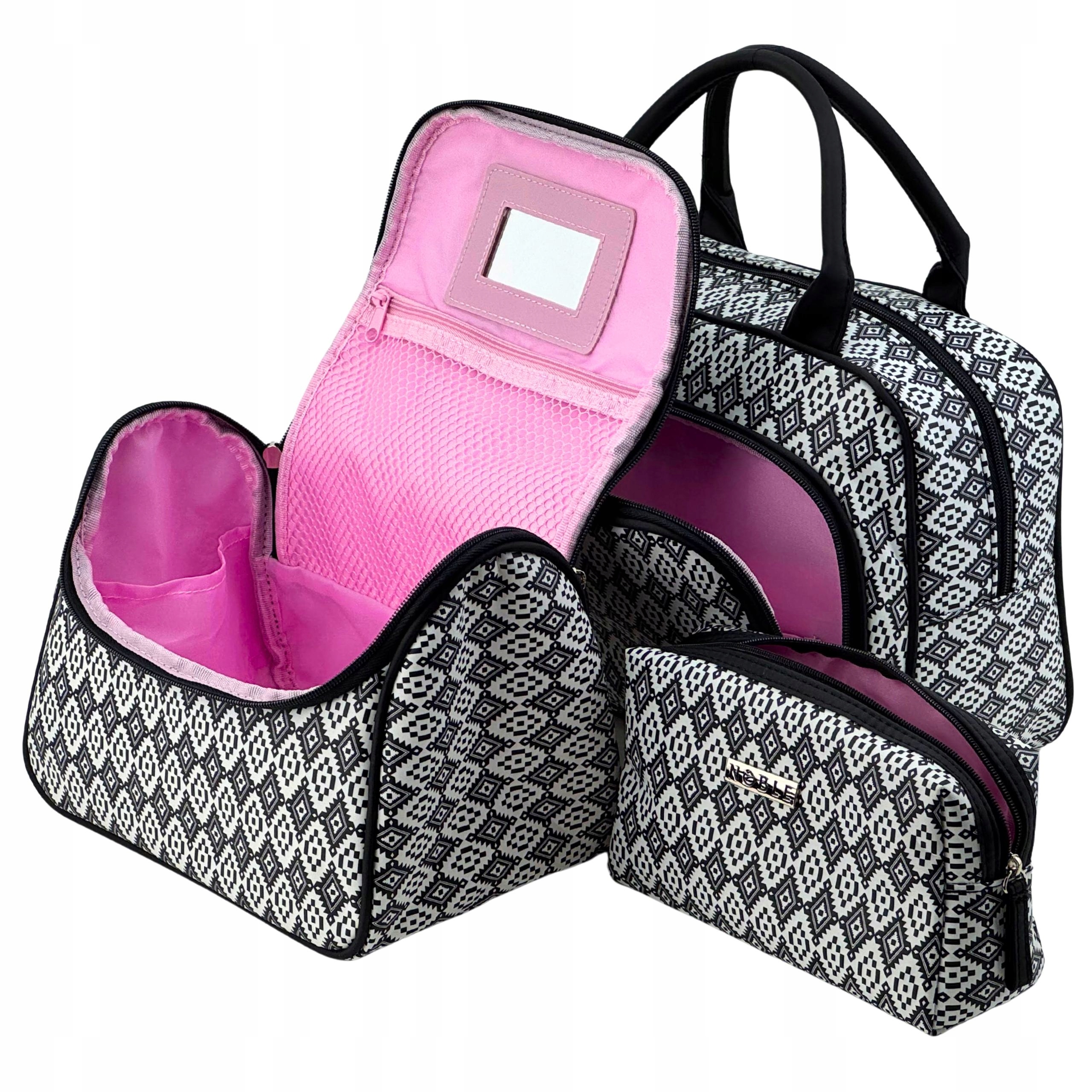 Dámská kosmetická taška kufřík, organizér na kosmetiku, sada 3 kusů Noble