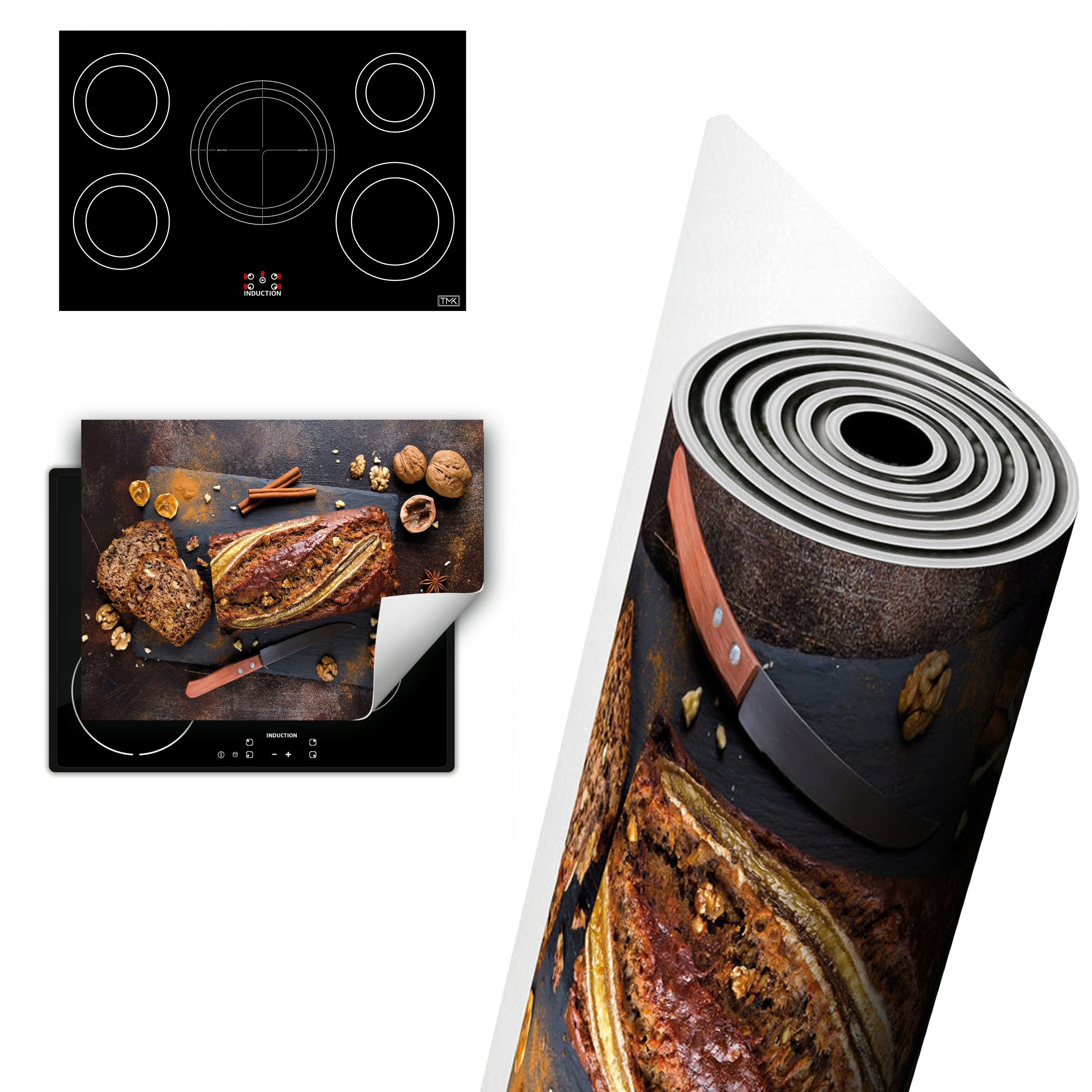 Vinylová Ochrana Na Indukci Pracovní Deska 80x52 Chléb kuchyně