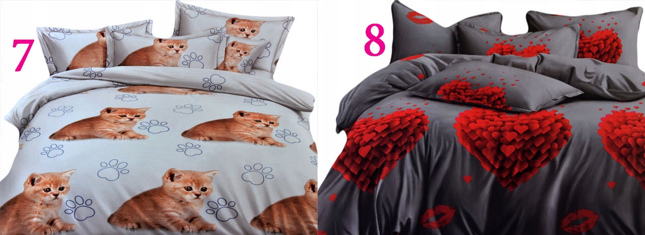 POŚCIEL 3d140x200 SATYNA BAWEŁNIANA 4cz.NOWE WZORY Materiał satyna bawełniana