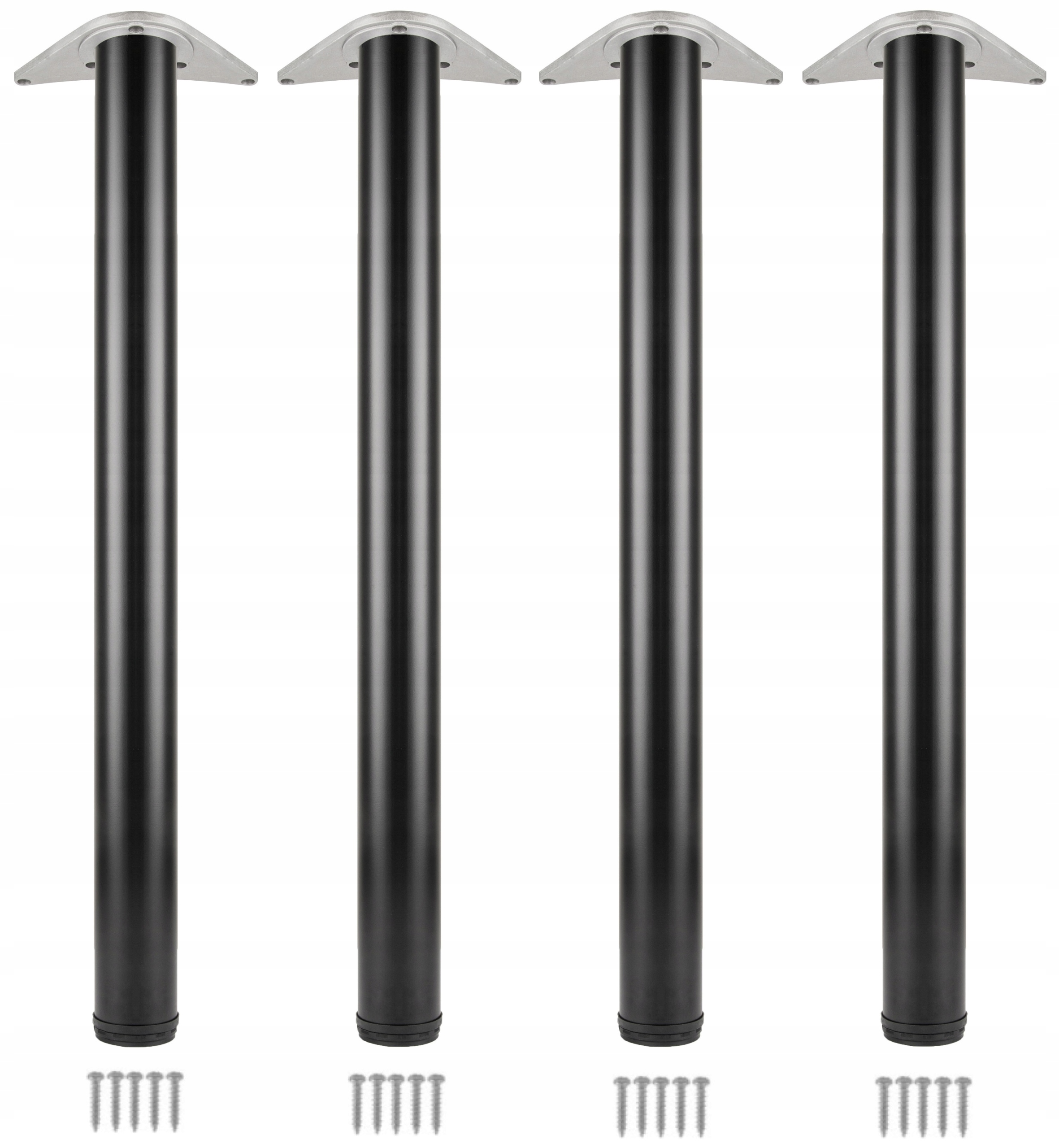 4x NOGA MEBLOWA DO STOŁU BLATU CZARNA H-820MM FI60