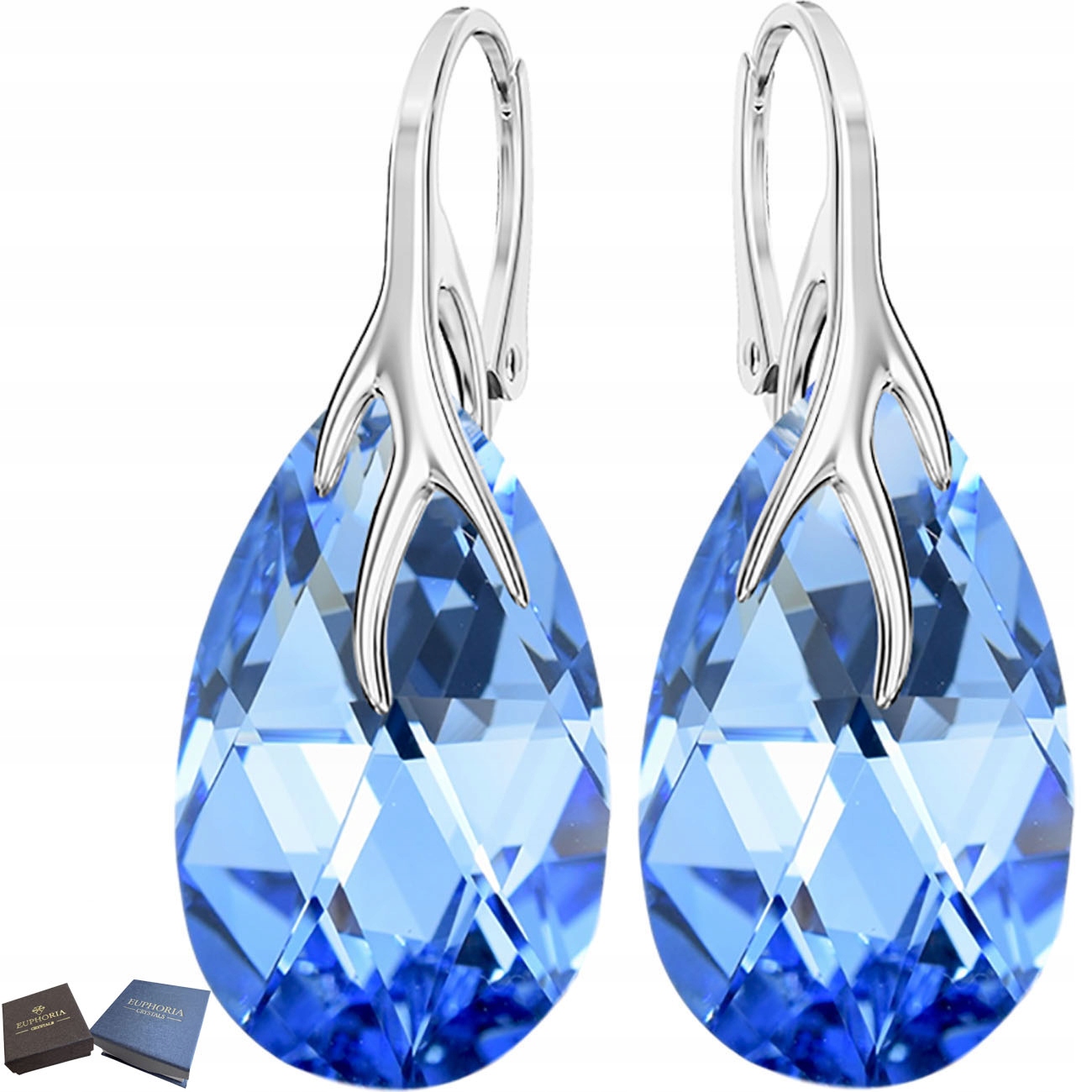 Dámské Stříbrné Náušnice 925 Závěsné Krystaly Stříbrné šperky Dárek