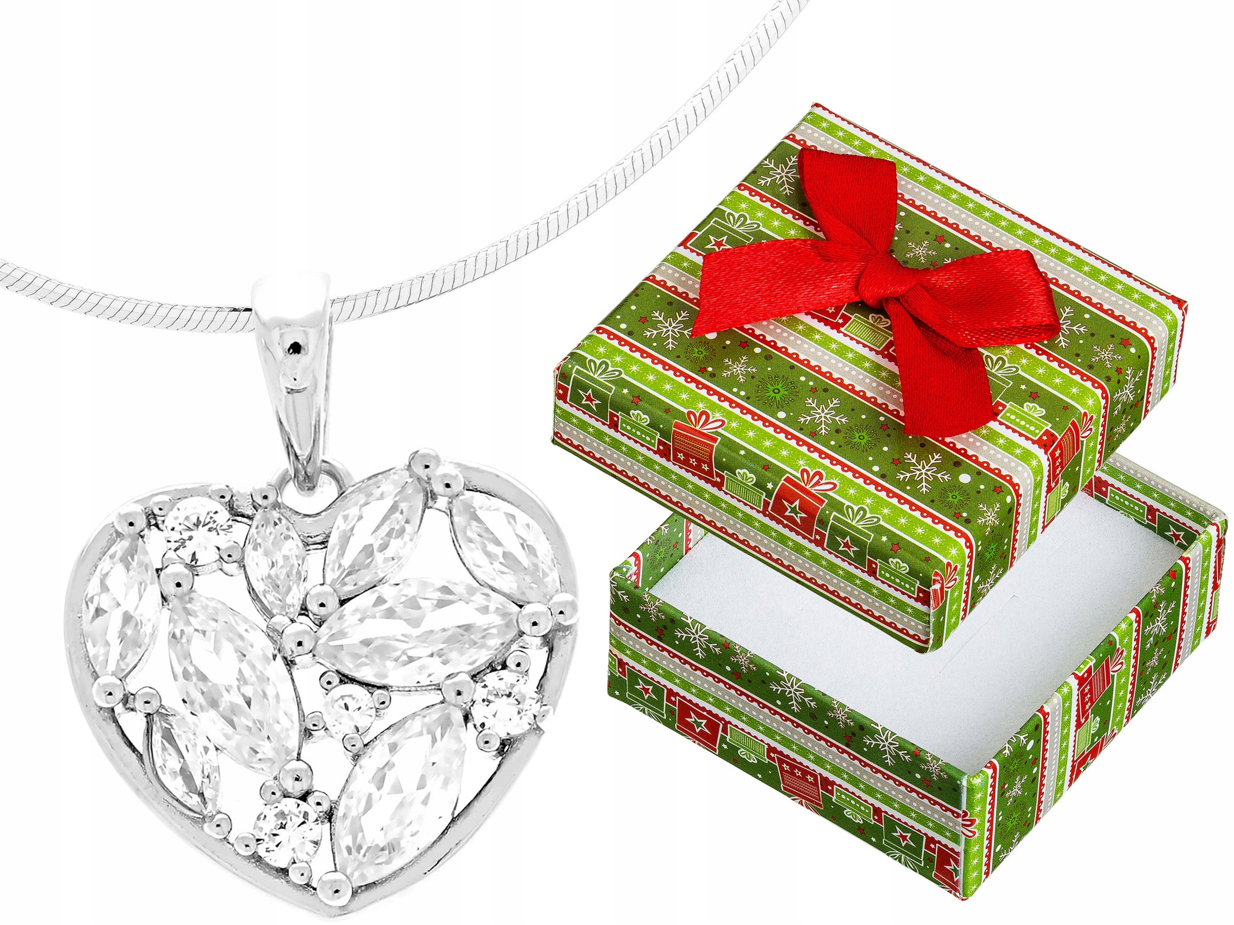 Krátký stříbrný dámský ažurový náhrdelník Srdce se zirkony Stříbro Choker 40