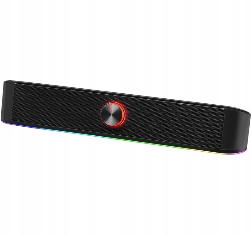 Głośnik Bluetooth Soundbar Czarny Led Zasilanie Usb Do Komputera Telewizora